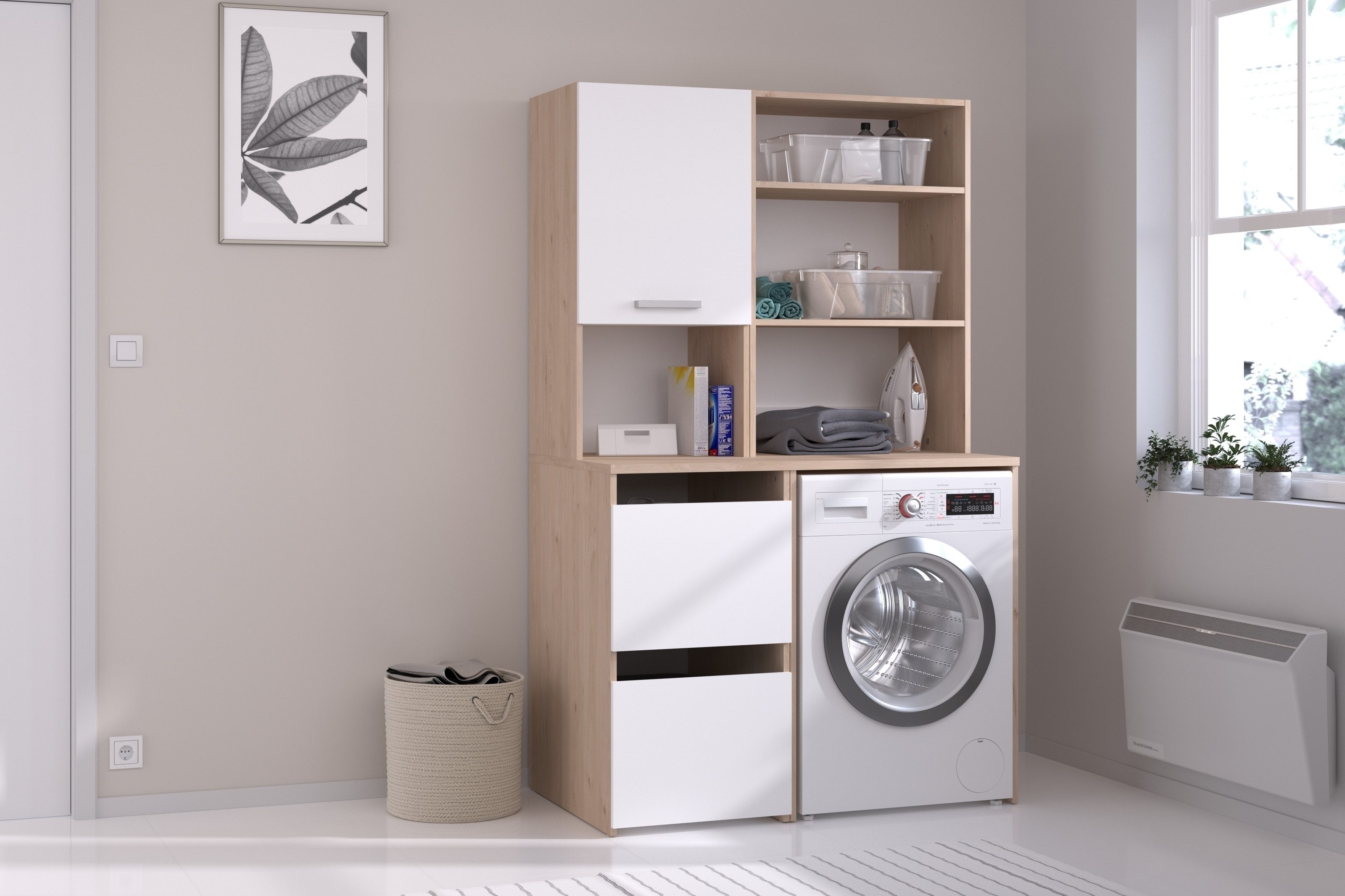 Parisot Mehrzweckschrank-Set Laundry 5, in Jackson Eiche Dekor / Weiß