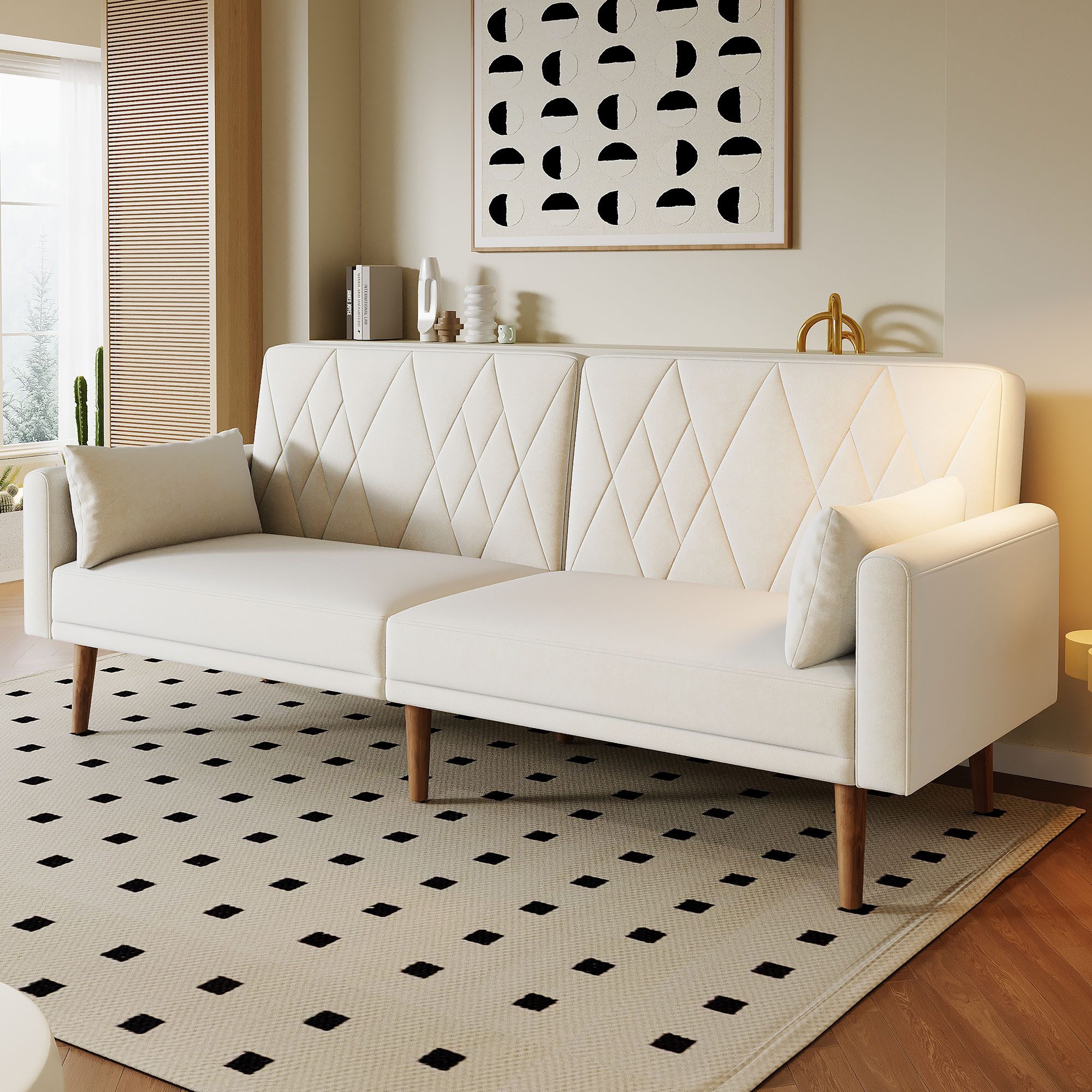 Merax Schlafsofa klappbar Zweisitzer-Sofa mit Schlaffunktion, günstig online kaufen