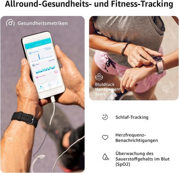 Acclafit Schlaf-Tracking Smartwatch (1,85 Zoll, Android iOS), Herzfrequenz, Schlafmonitor Wasserdicht Schrittzähler Fitness Tracker