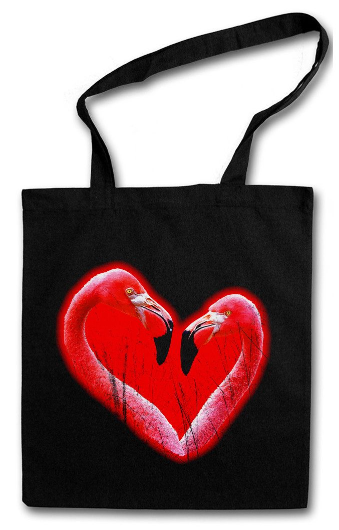 Beuteltasche Flamingo Heart II Stofftasche Herz Heart Flamingo Herz Love Liebe