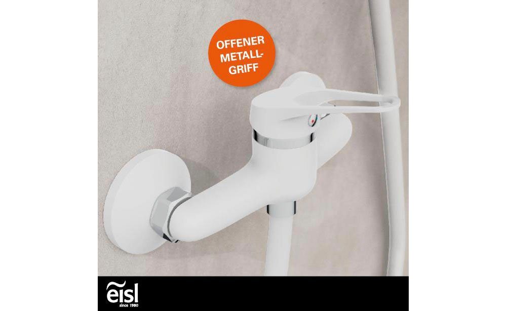 Eisl Duscharmatur SPEED Wasserhahn Bad, Mischbatterie Dusche in Weiß/Chrom