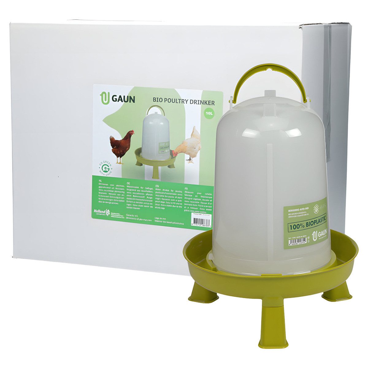 Gaun Geflügeltränke Geflügel Tränke Bio mit Ständer limonengrün 10 l