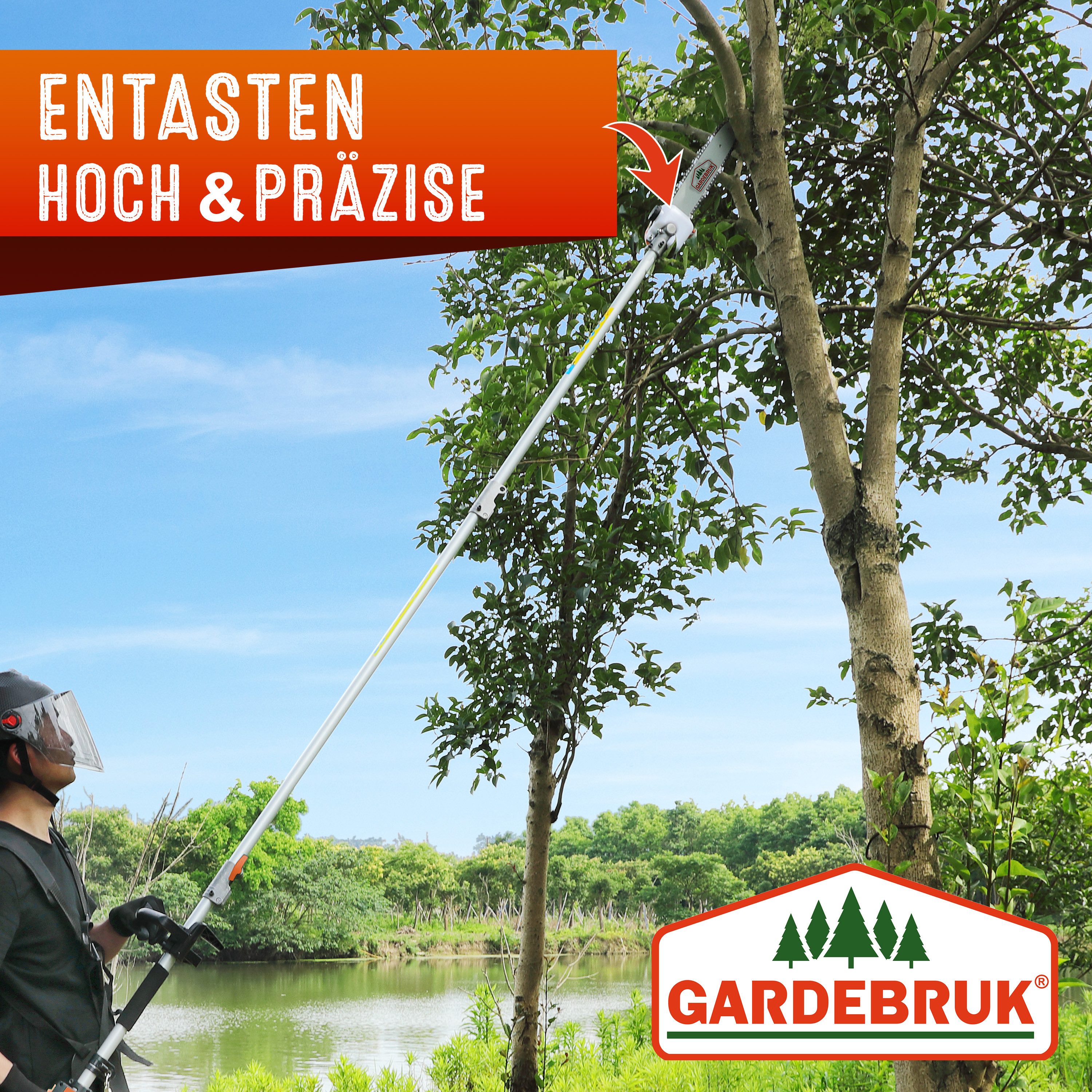 Gardebruk Benzin-Motorsense, GBMT520 2 PS Tragegurt 5 in 1 Multitool 1m Verlängerung Heckenschere