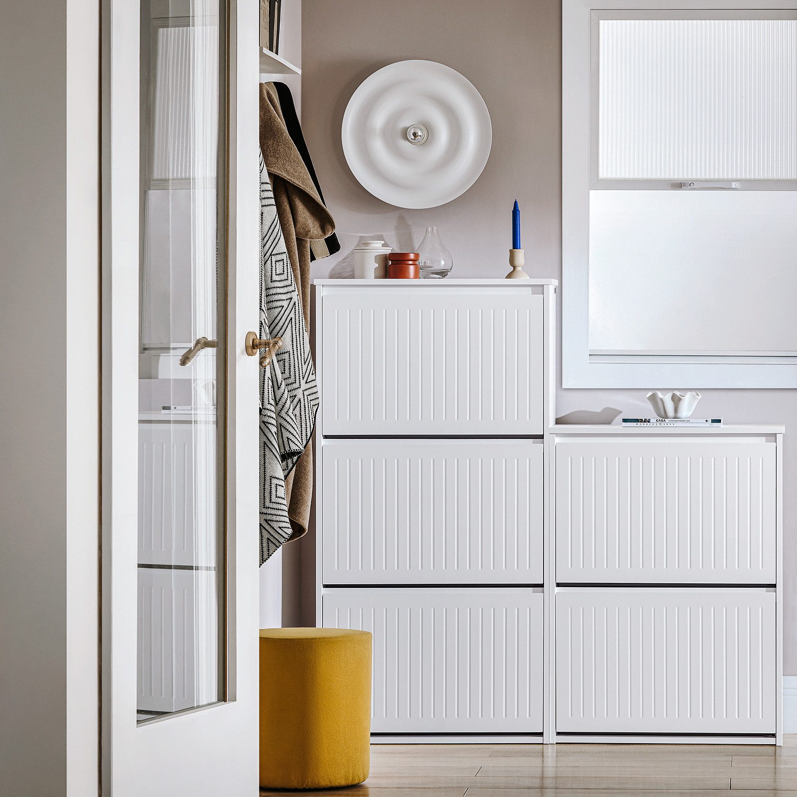 SoBuy Schuhkipper FSR165, mit 1/2/3 Klappen, mit variabel verstellbaren Einlegeböden, Schuhablage Schuhschrank schmal Schuhregal Schuhkommode