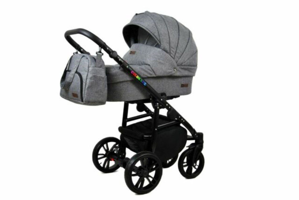 Kombikinderwagen pressiode Flex Silver Kinder-Buggy RoeBaby Colorlux Autositz 3in1 Raf-Pol,