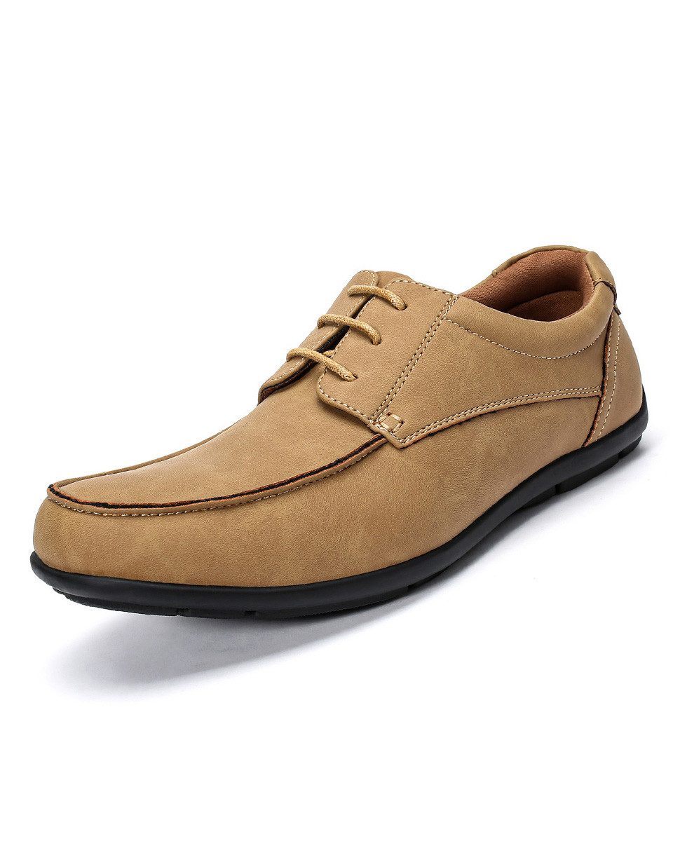 Allthemen Bootsschuh Herren Schnürschuhe mit weicher Latex-Zwischensohle Freizeitschuhe