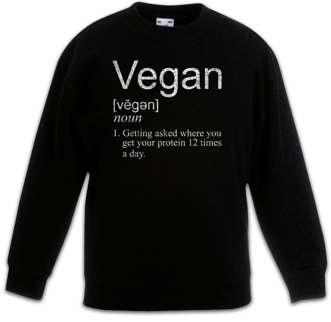 Sweatshirt Vegan Proteines Kinderpullover Muscles Gym Bodybuilding Fitnessstudio