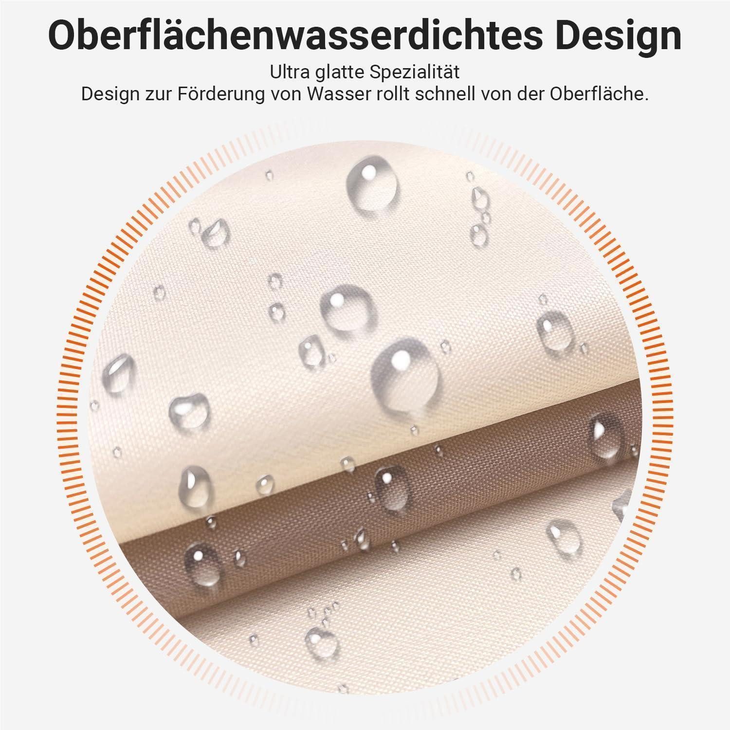 LuxusKollektion Duschvorhang Duschvorhang Beige Streifen 240x180cm Textil Beschwerter Saum