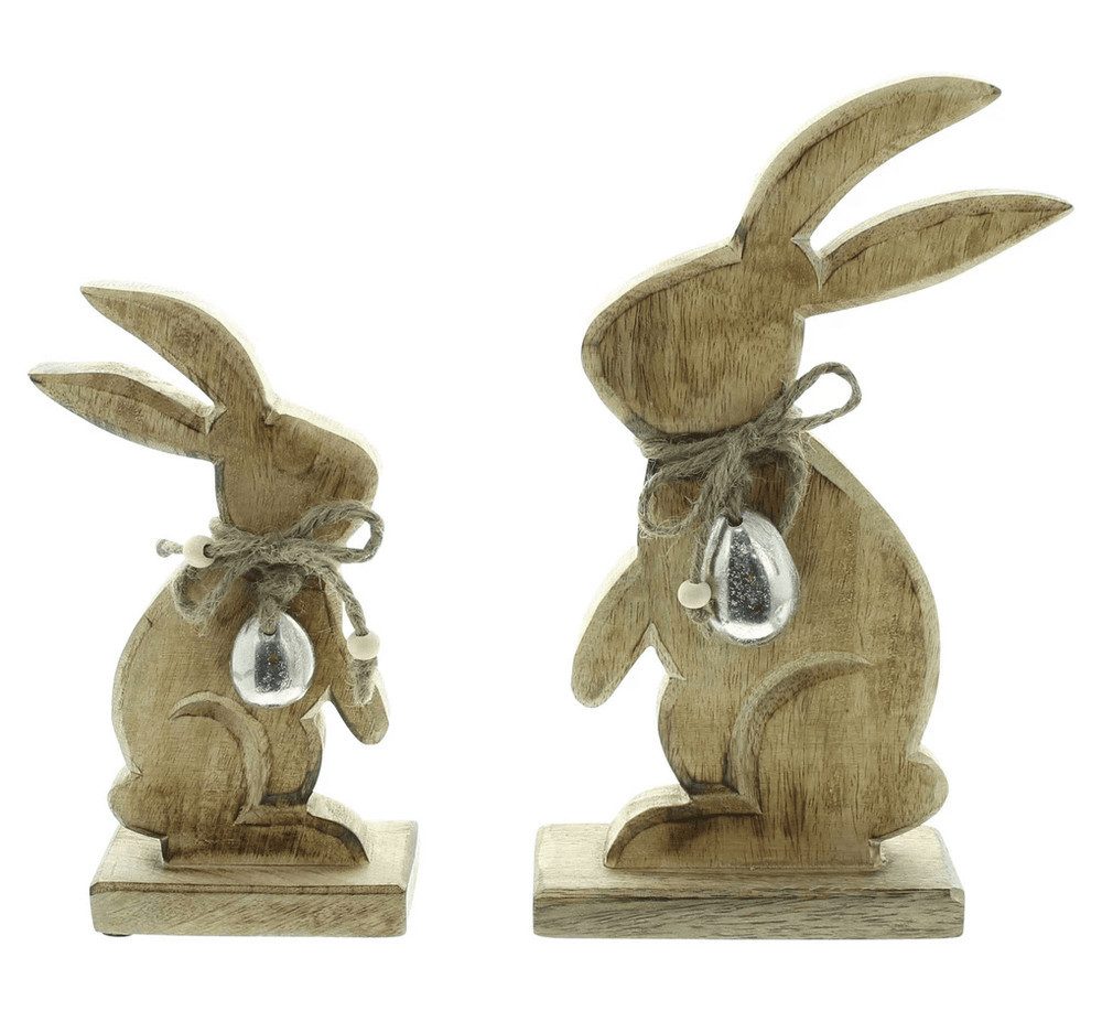 Osterhase Hase Osterhase Figur Osterdeko Holz Deko Osterhase 2er-Set