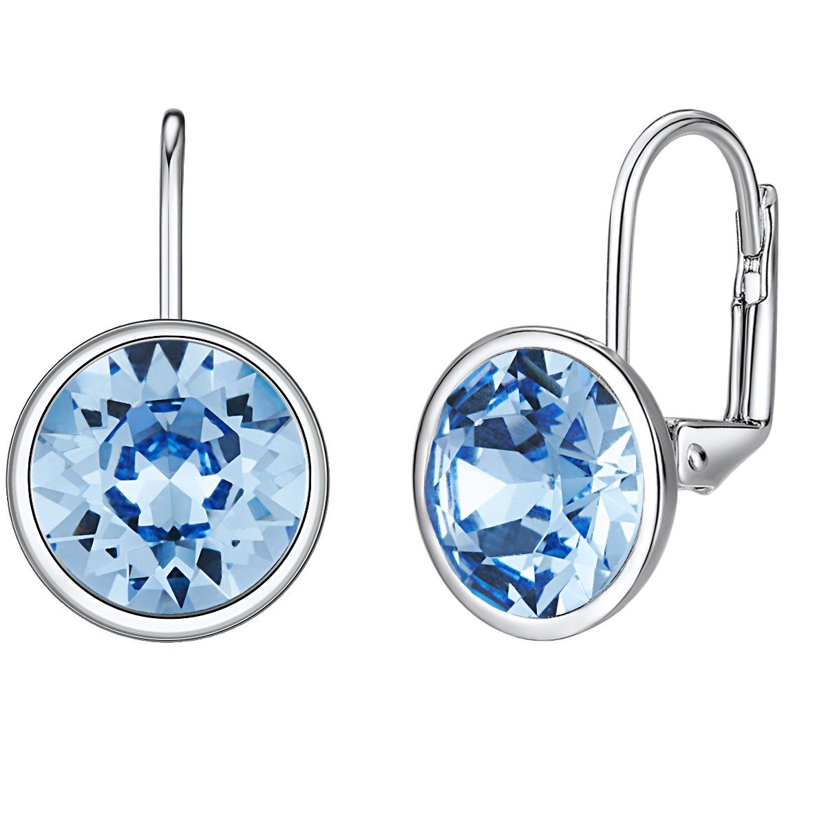 Lulu & Jane Paar Ohrhänger Ohrhänger verziert mit Kristallen von Swarovski® blau