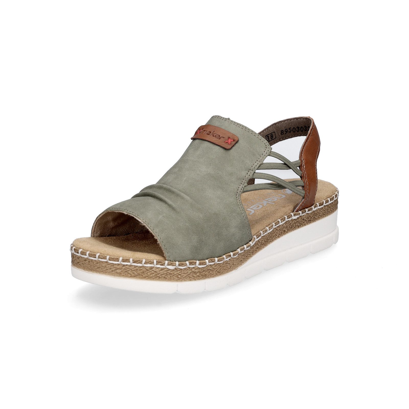Rieker Damen Sandale grün braun Sandale
