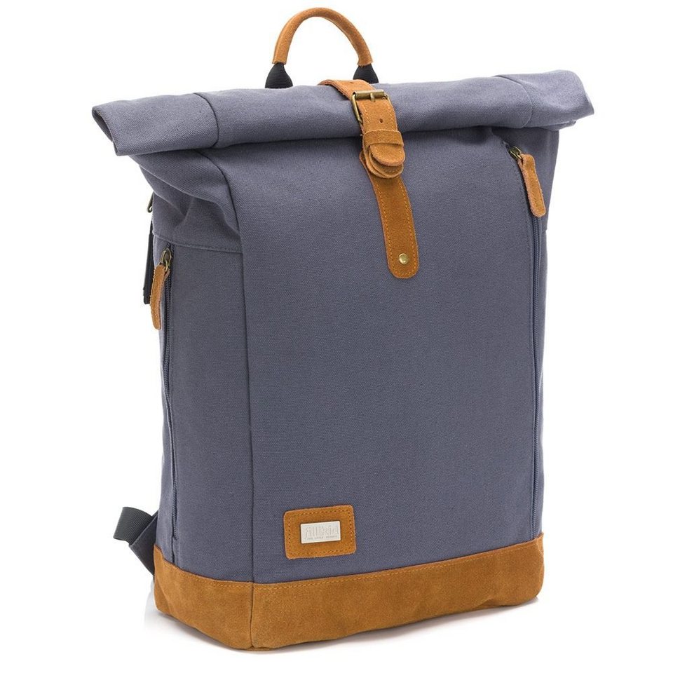 Fillikid Wickeltasche Rolltop Canvas - Grau (3-tlg), Wickelrucksack mit  Wickelunterlage & Kinderwagen Befestigung