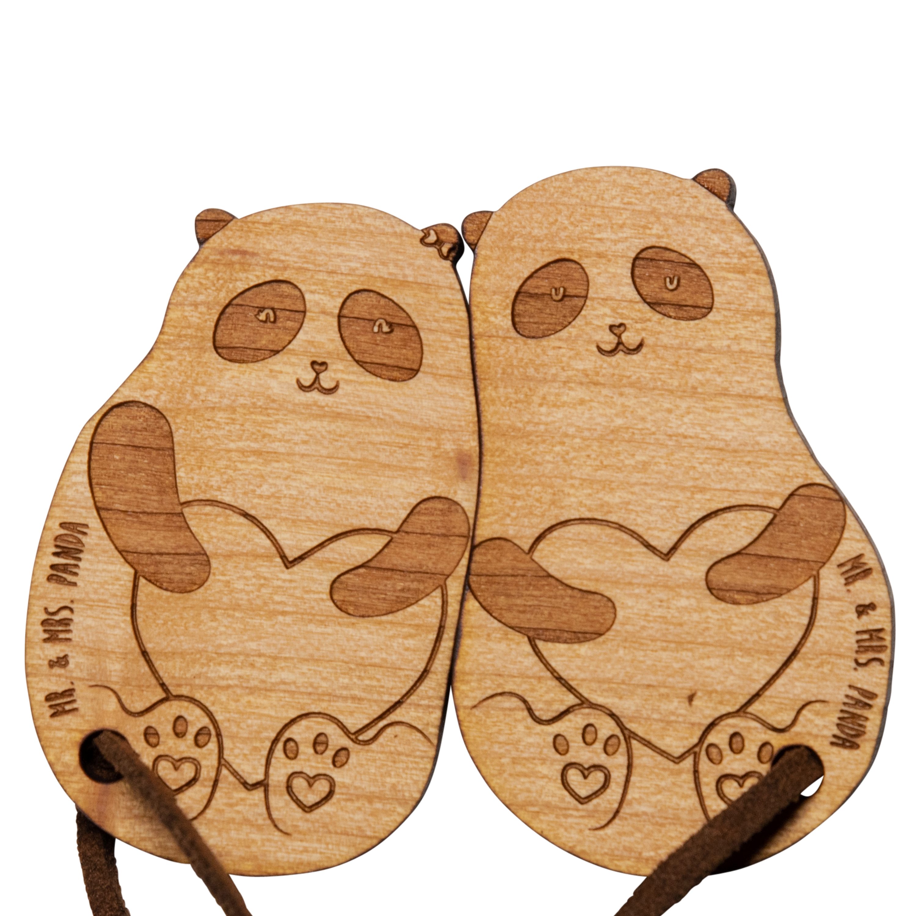 Mr. & Mrs. Panda Schlüsselanhänger Panda Zweisamkeit - Geschenk, Valentinstagsgeschenk, Jahrestag, Freun (1-tlg)
