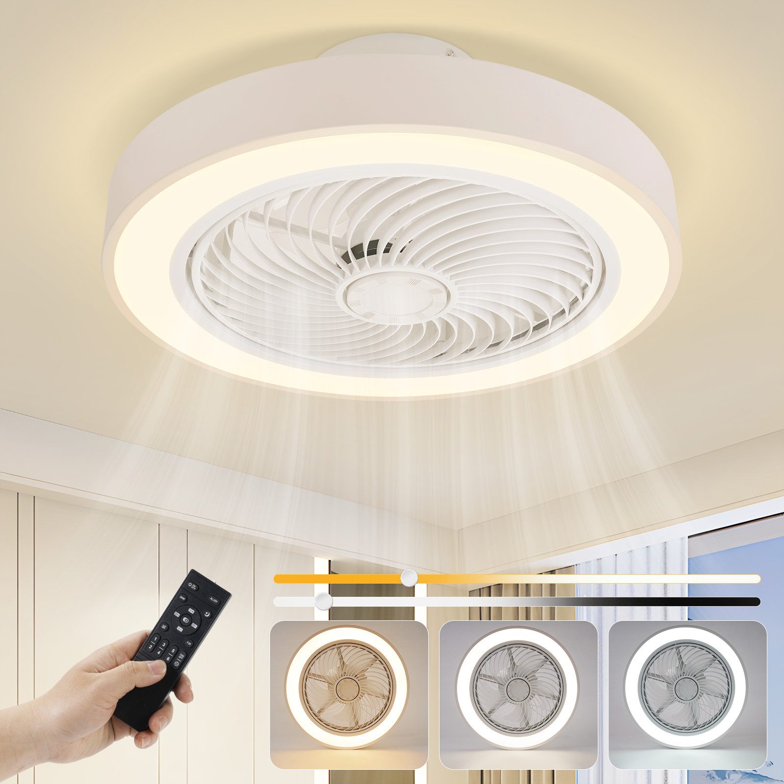 Nettlife Deckenventilator Mit Beleuchtung 40W LED günstig online kaufen