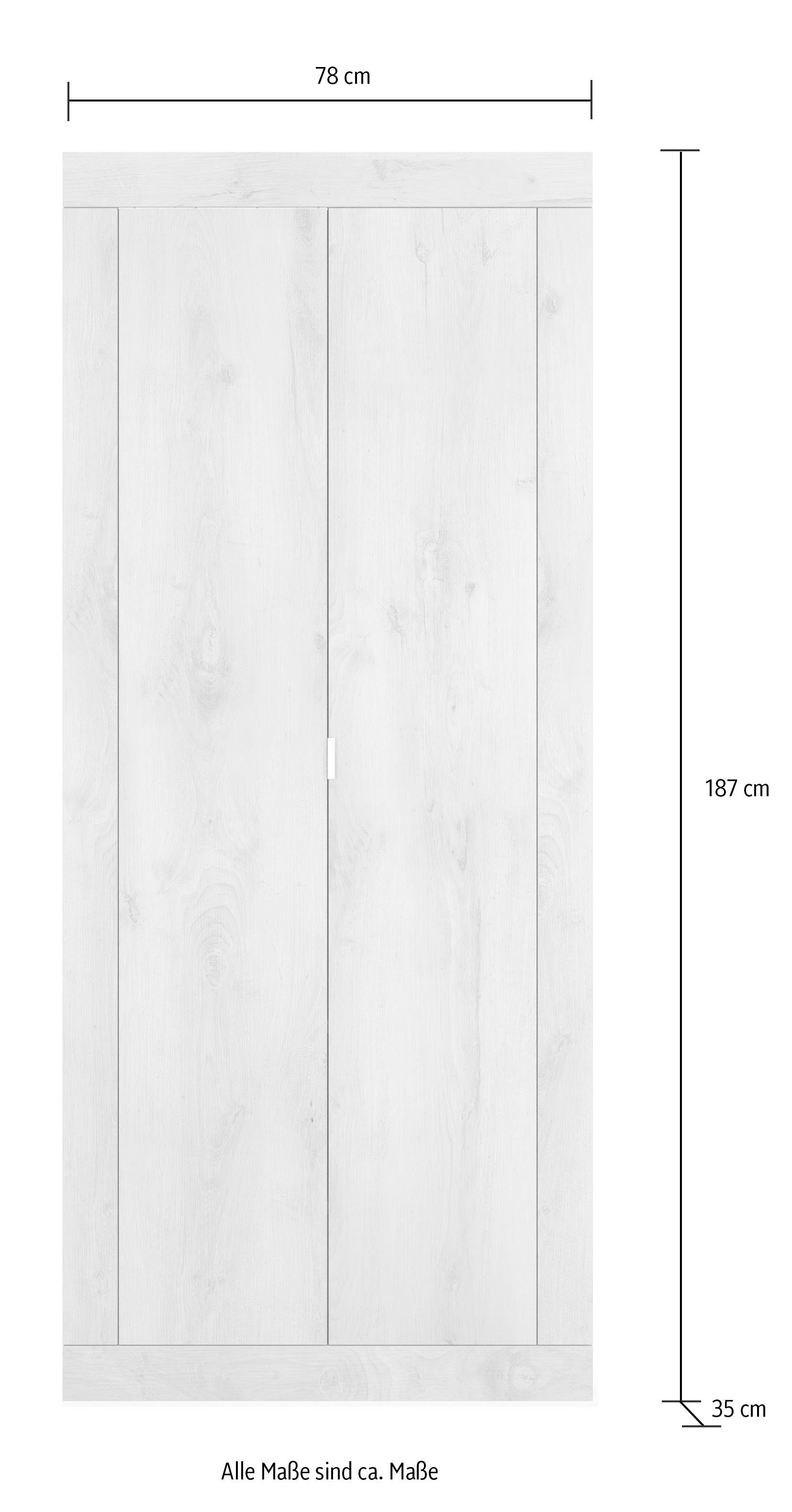 Höhe Lack | Basic weiß LC Garderobenschrank Hochglanz 187 Weiß cm