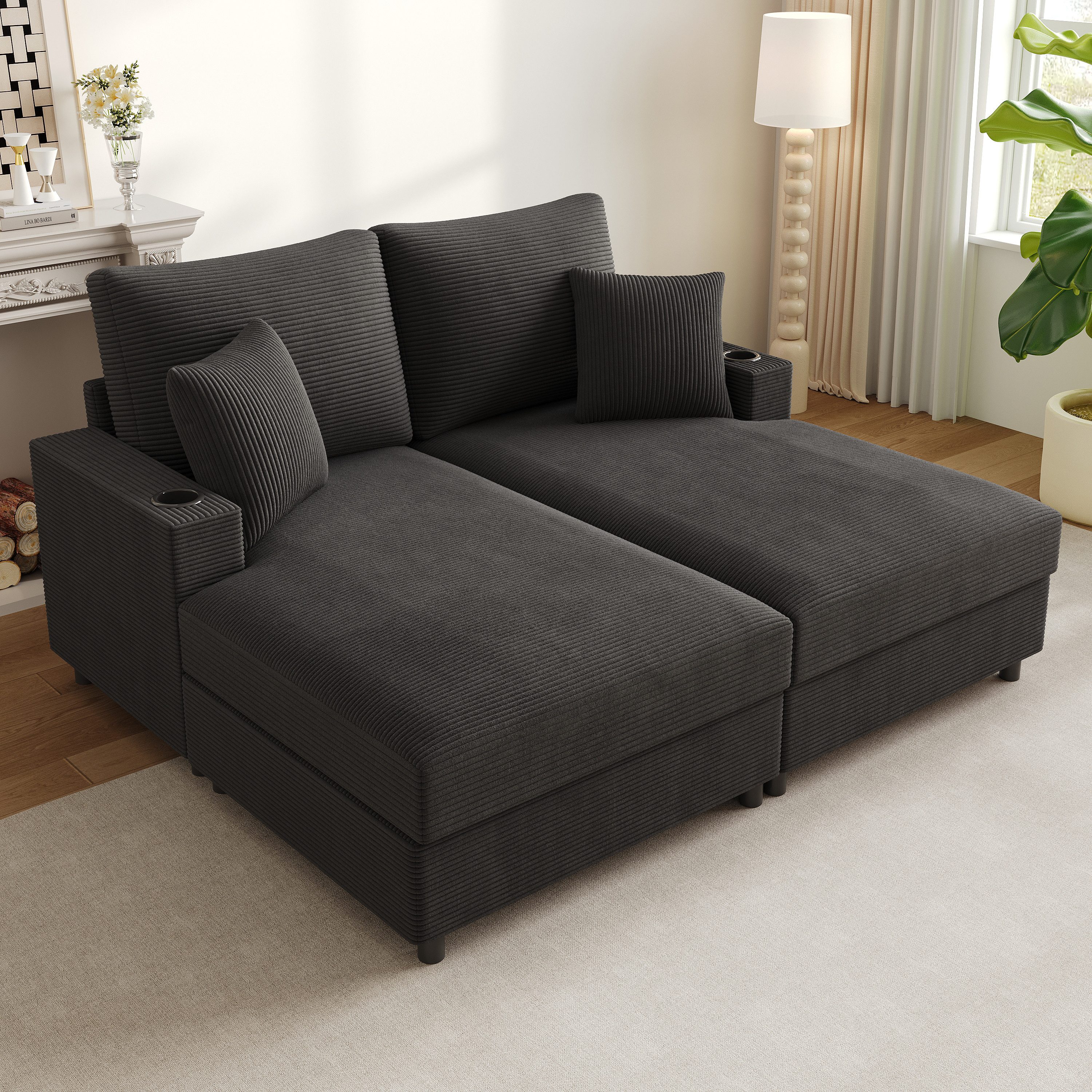Merax Schlafsofa XXL-Doppelsofa mit Schlaffunktion und USB-Anschluss, Doppe günstig online kaufen