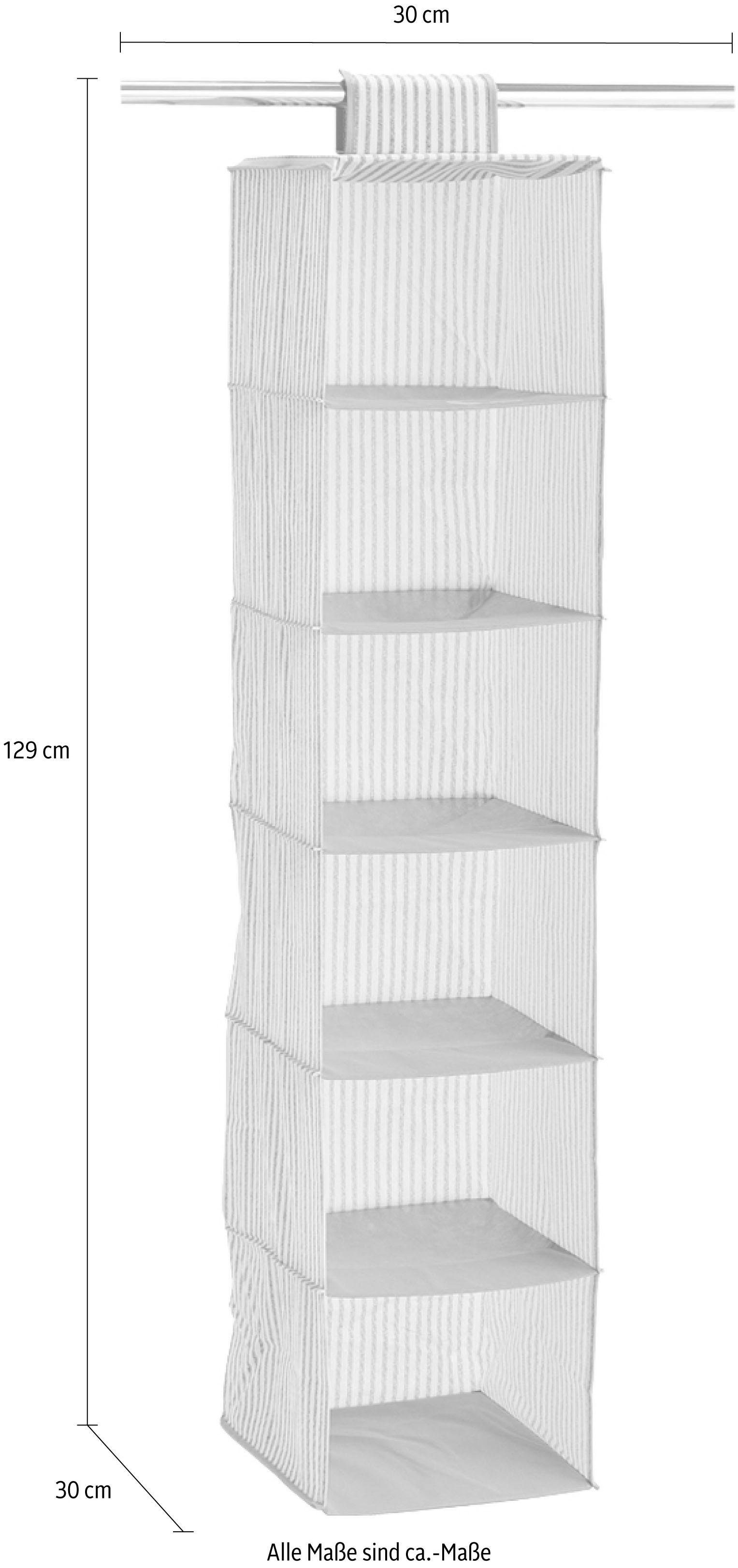 Zeller Present Allzweckkorb Stripes, 6 Fächer, Vlies, beige
