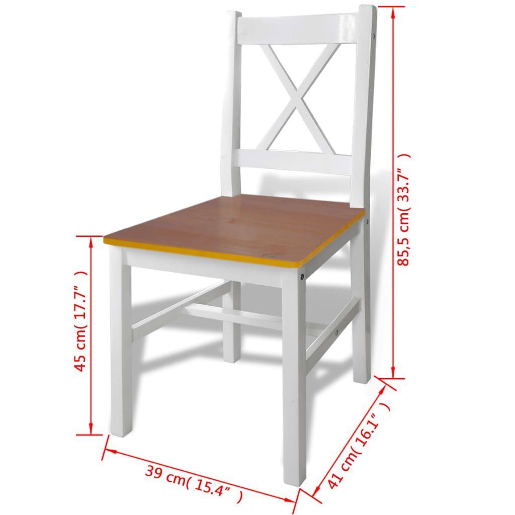 Sitzgruppe (5-tlg), 4 für Essgruppe mit Weiß DOTMALL Stühlen Esszimmer Küchentisch Braun und