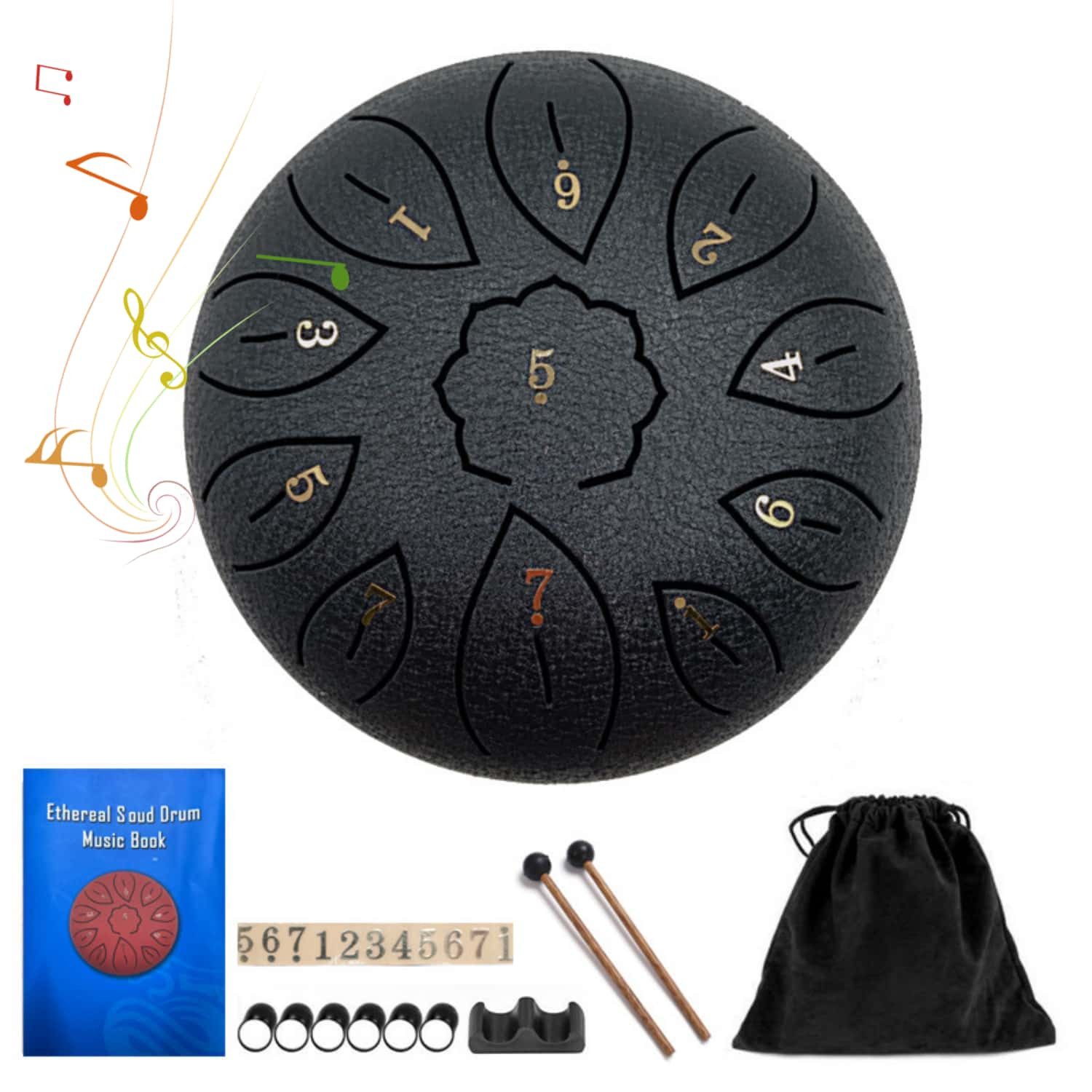 Steel Tongue Drum 6 Zoll 11Töne Handpans Stahlzungentrommel Schlagzeug Instrument