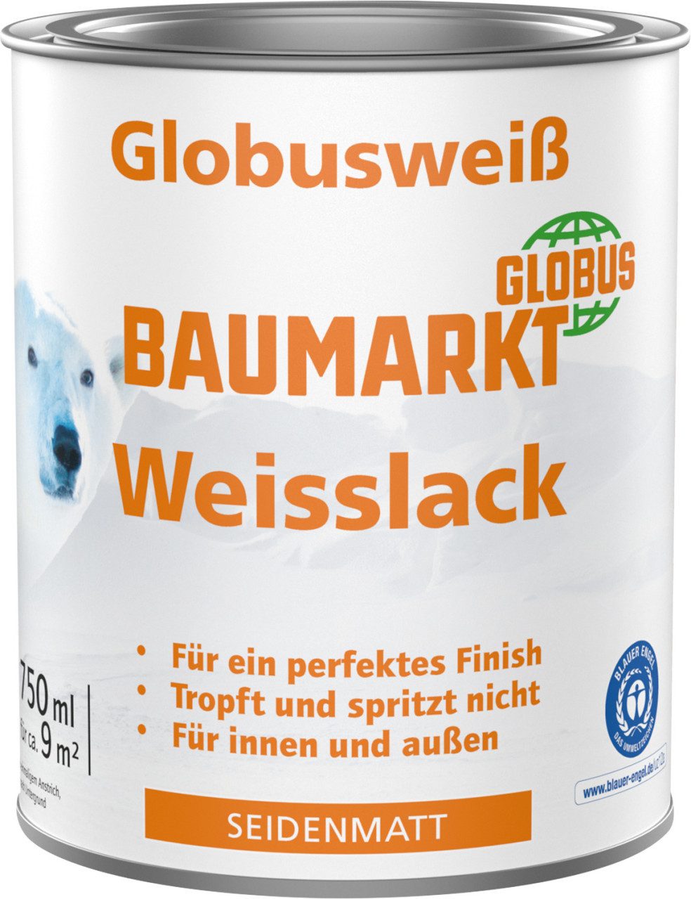 Globus Baumarkt Weißlack Globusweiß Weißlack weiß seidenmatt 750 ml