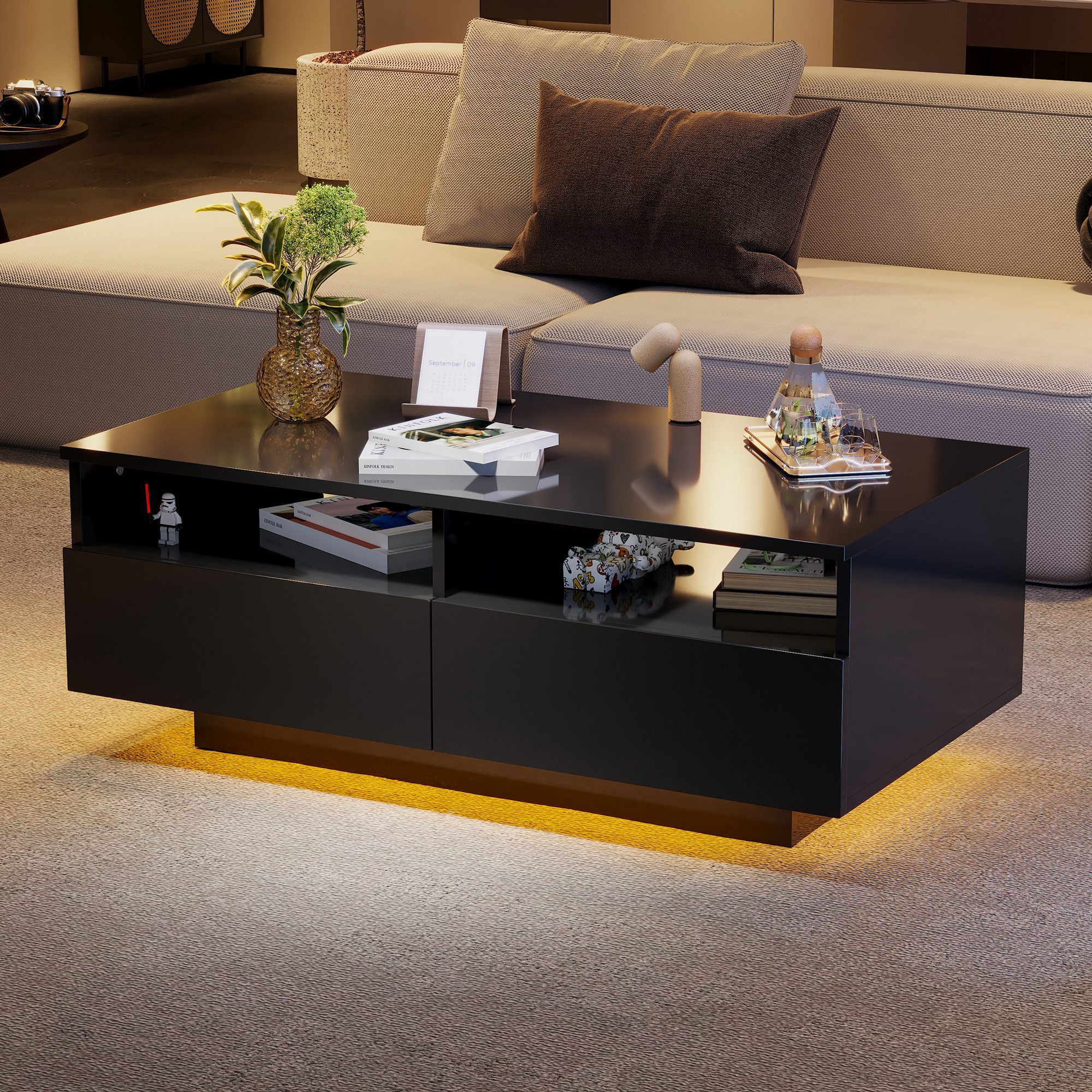 OKWISH Couchtisch Sofatisch (1-St), mit 2 günstig online kaufen