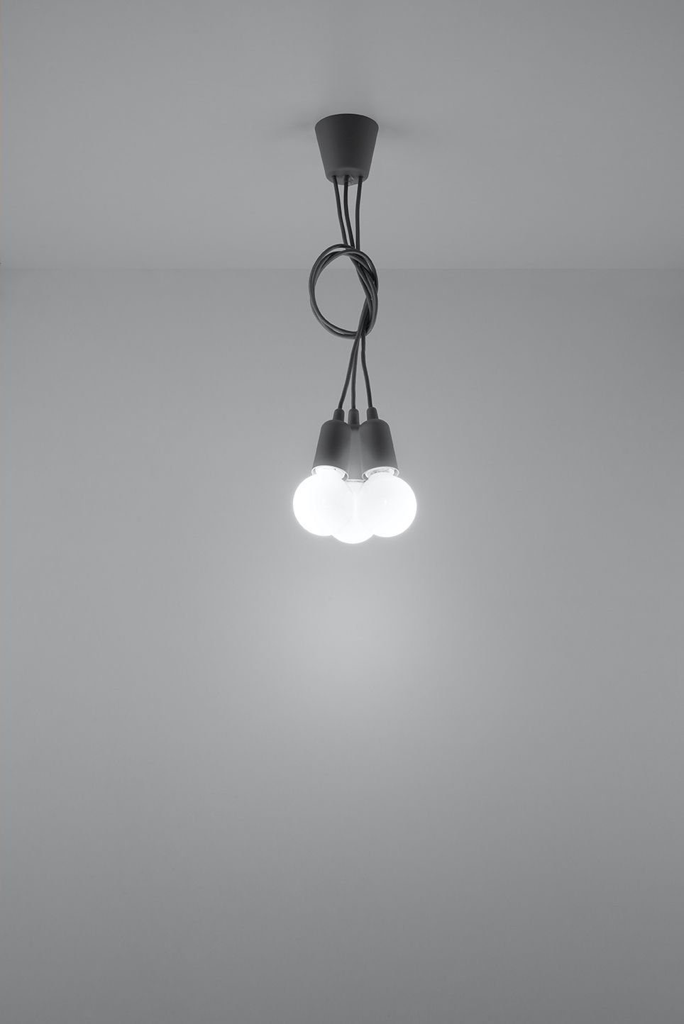 Grau Leuchtmittel, Pendelleuchte Hängeleuchte 90cm 3xE27 Wohnzimmer Retro NESSA, Küche verstellbar bis ohne Licht-Erlebnisse