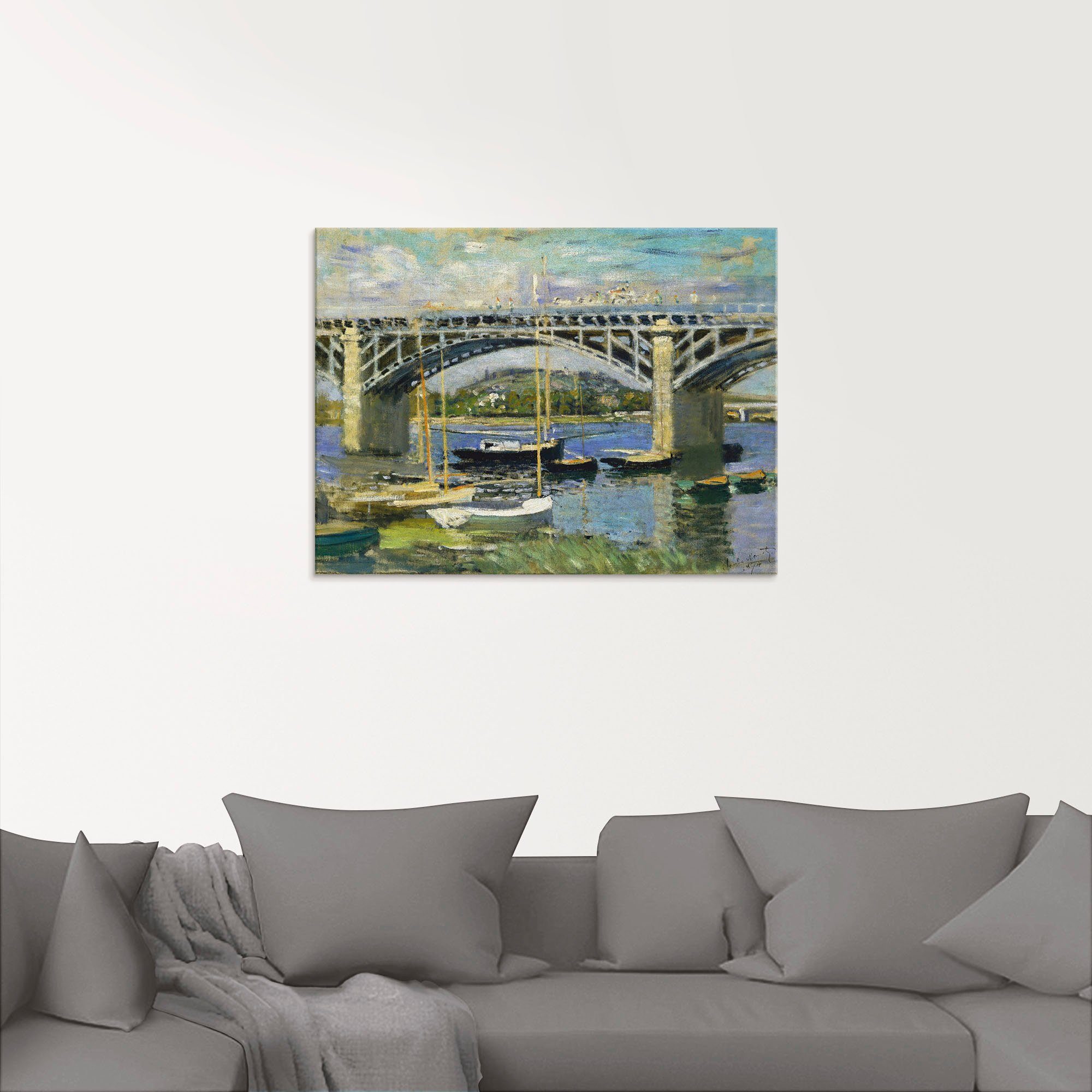 Glasbild Seinebrücke in (1 Größen Artland Brücken 1874, verschiedenen in St), Argenteuil.