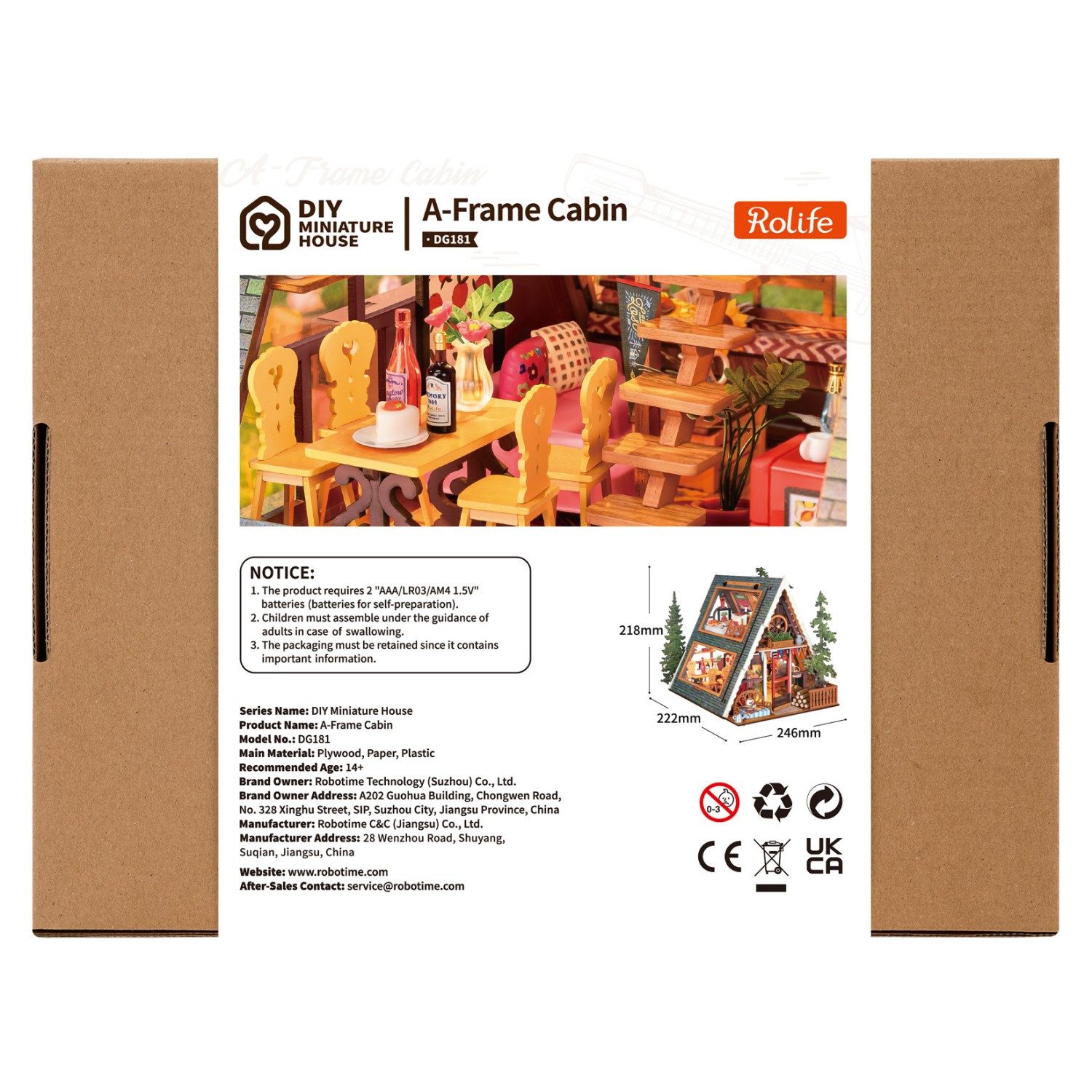 ROLIFE 3D-Puzzle DIY Miniaturhaus "A-Frame-Cabin", Puzzleteile