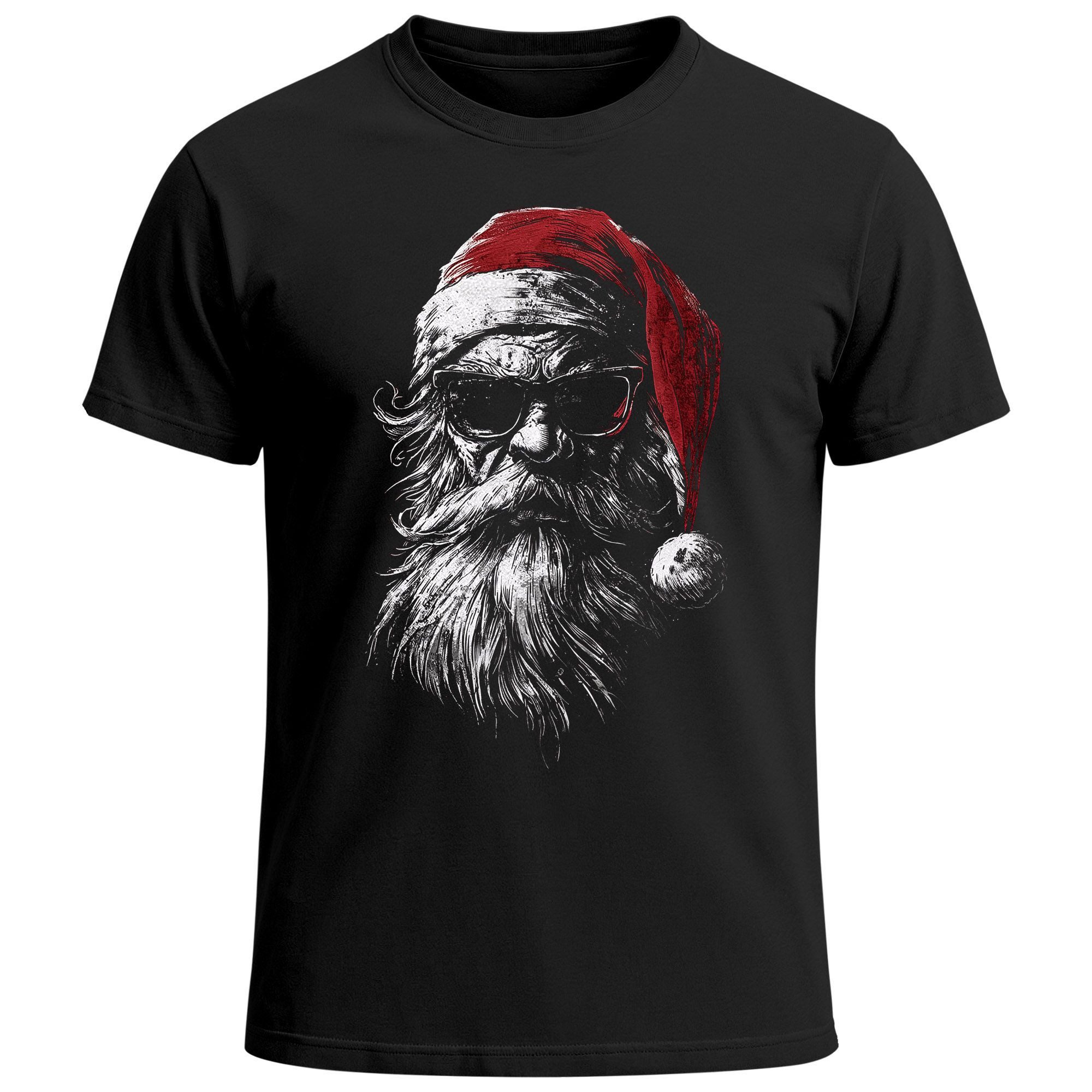 Neverless Print-Shirt Herren T-Shirt Weihnachtsshirt Santa Claus Gafik Printshirt XMAS mit Print