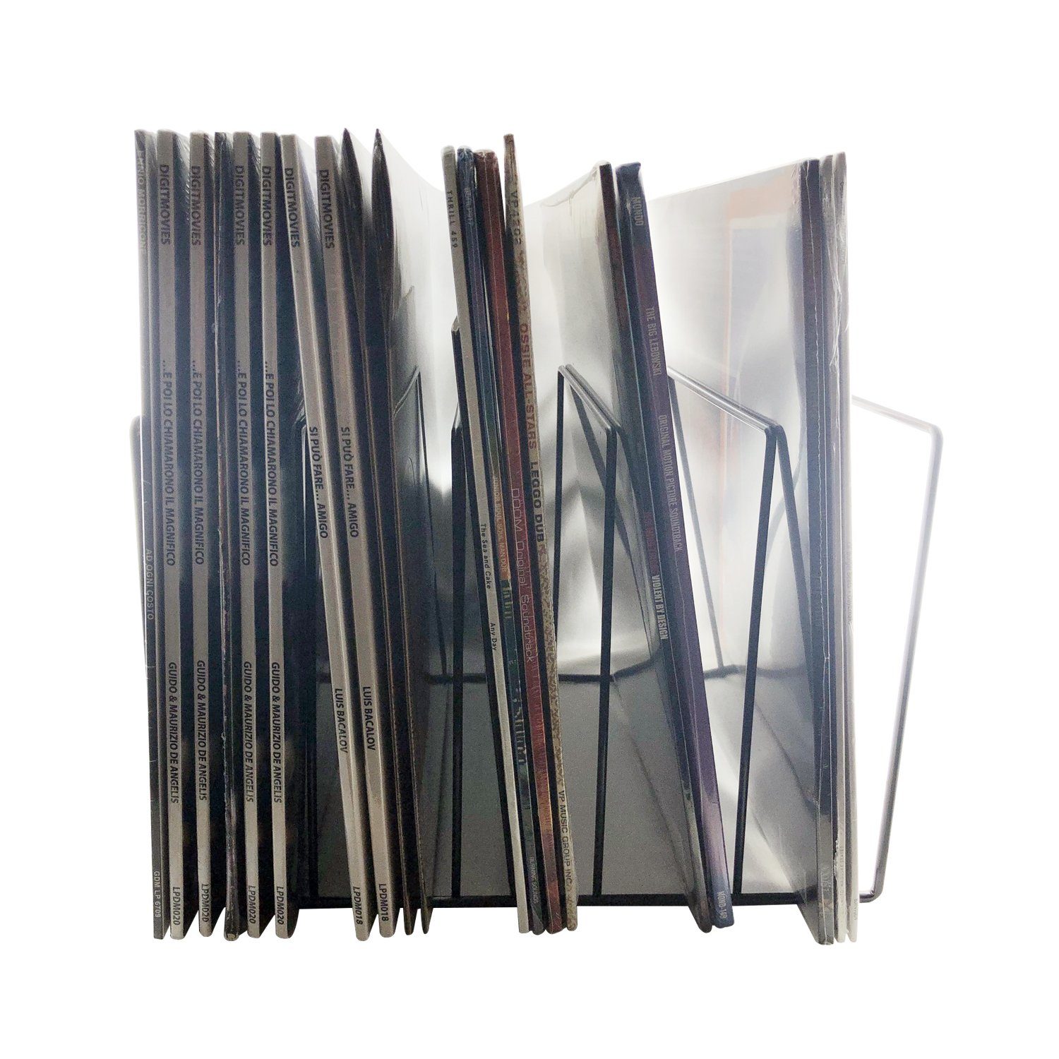 7even Schallplatten Ständer schwarz / Tisch-Rack Records LP Plattenspieler Vinyl