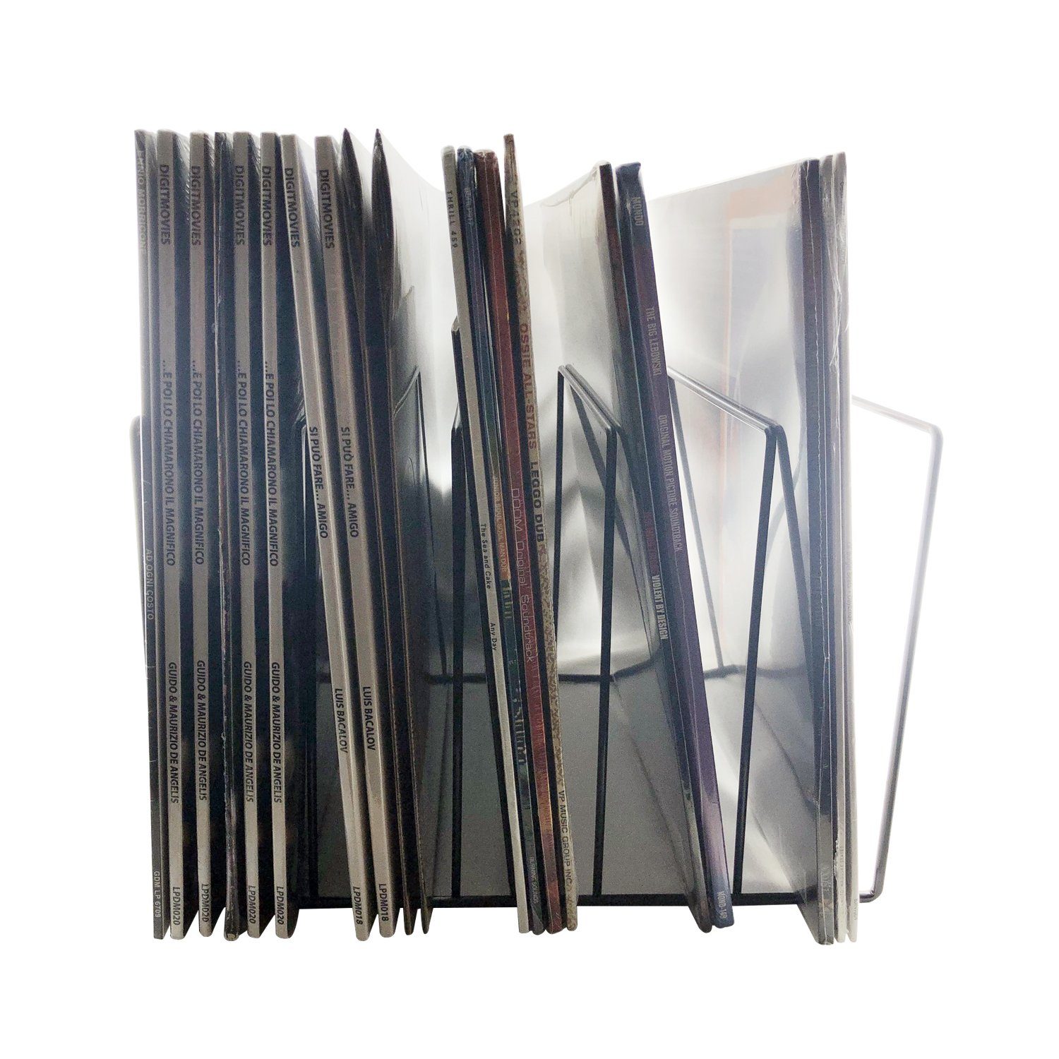 7even Schallplatten Ständer schwarz / Vinyl Records LP Tisch-Rack Plattenspieler – Bild 2 von 5