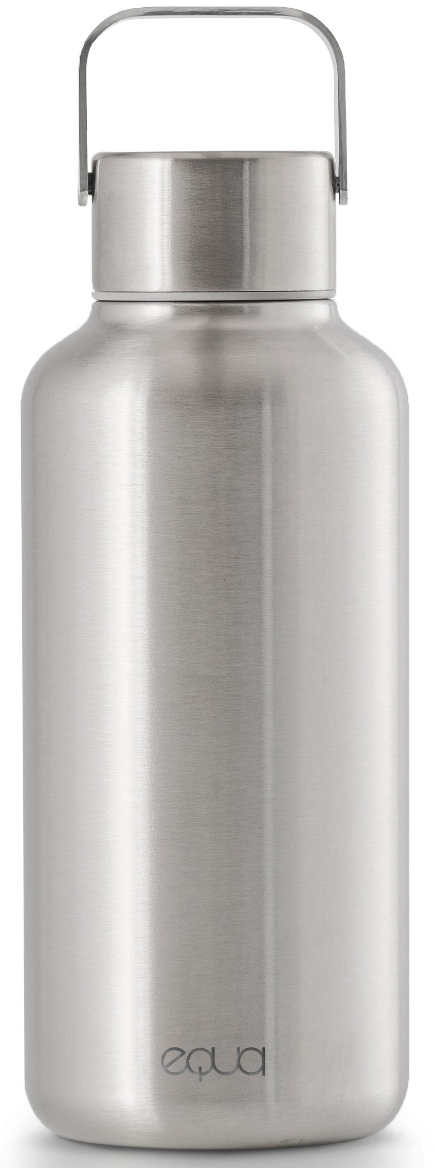 equa Trinkflasche Timeless Off Steel, Trinkflaschen-Leichtgewicht aus Edelstahl, mit Tragegriff