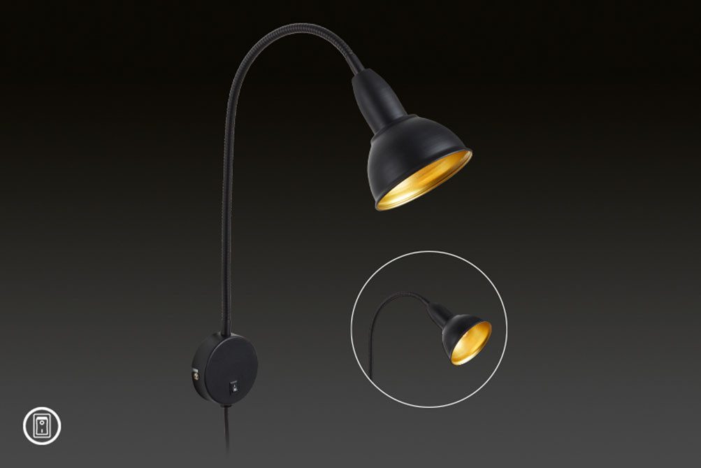 Wandleuchte Hygge Comfort light Retro mit Stecker günstig online kaufen