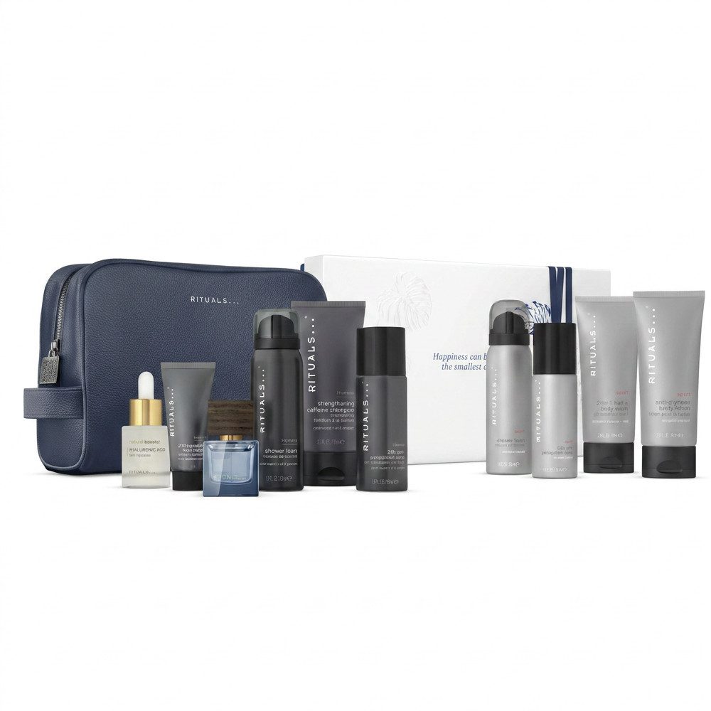 Rituals Pflege-Geschenkset Rituals Homme Geschenkset Tasche und Sport Pflege Duo, Kombiniertes Herren Geschenkset für Pflege zuhause und unterwegs