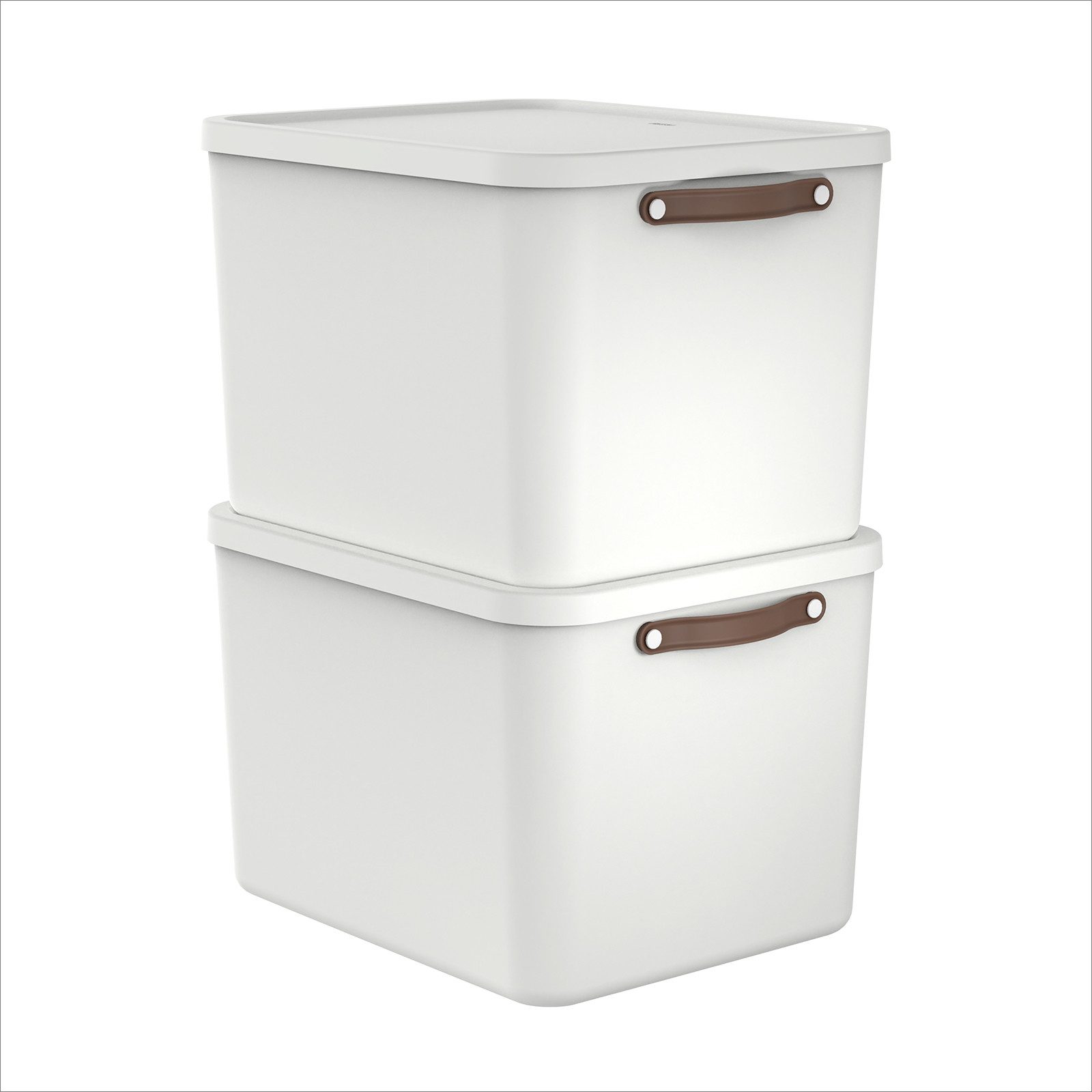 ROTHO Aufbewahrungsbox (Ordnungsboxen im Set, 2er-Set), große Lagerbox ideal für Kleidung, Decken und Haushaltsartikel