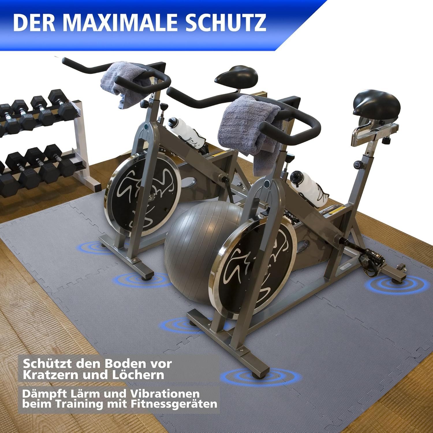 BodenMax Bodenturnmatte Bodenschutzmatte EVA Puzzlematten Sportmatte, 58x58x1cm (12-St)