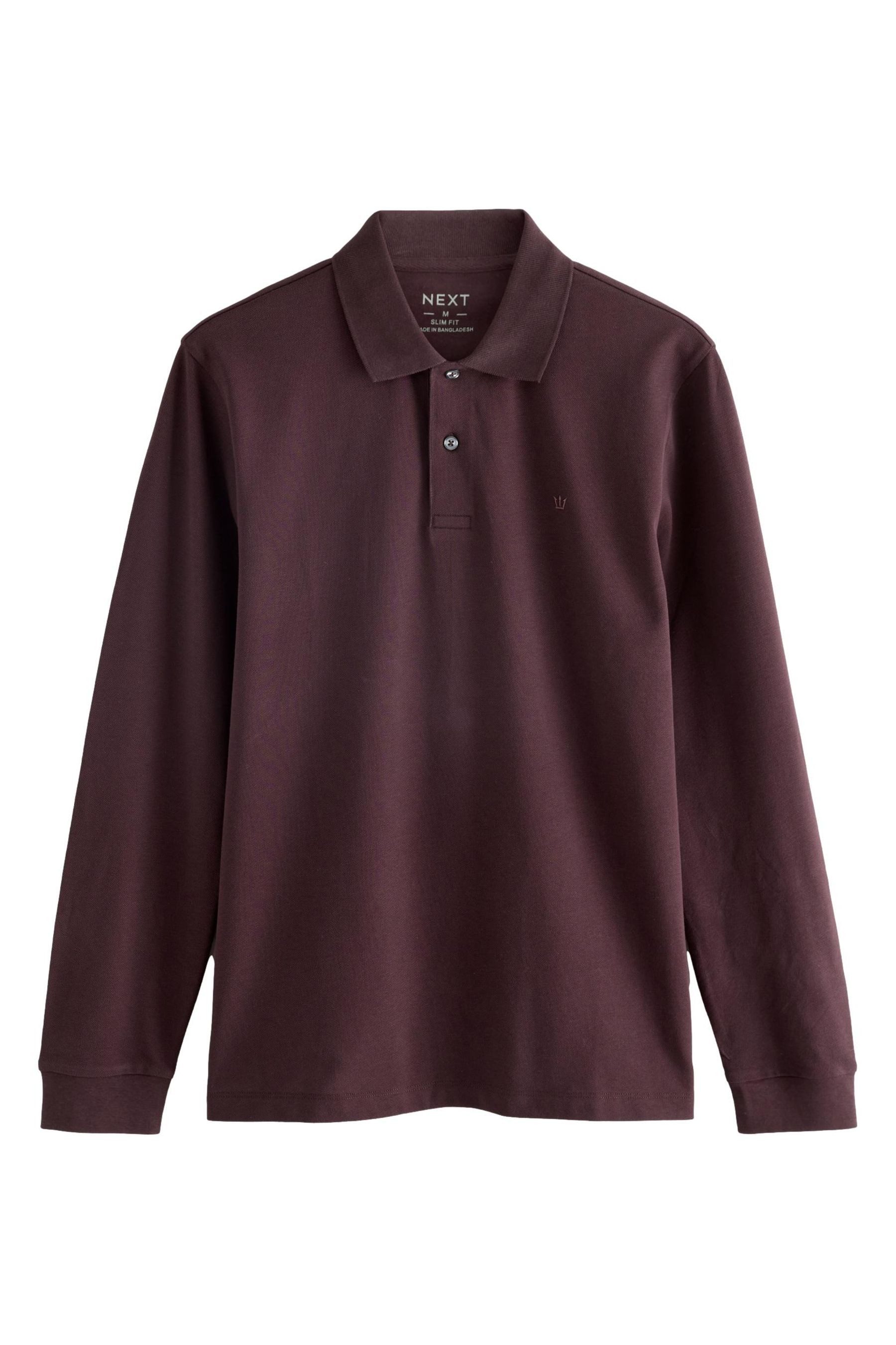 Next Langarm-Poloshirt Slim Fit Pikee-Poloshirt mit langen Ärmeln (1-tlg) günstig online kaufen