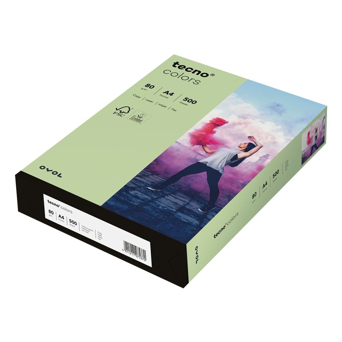 Inapa tecno Druckerpapier Rainbow / tecno Colors, Pastellfarben, Format DIN A4, 80 g/m², 500 Blatt