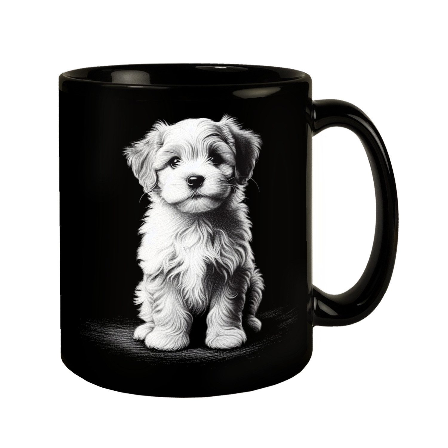 Tasse Hund Tasse in Schwarz