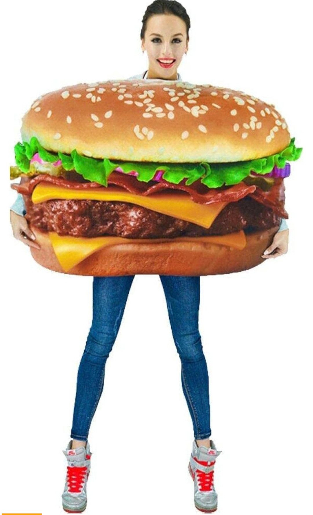 Party Flamingo Lebensmittel-Kostüm Kostüm Burger Hamburger Fasching Halloween Erwachsene lustig Fast Food