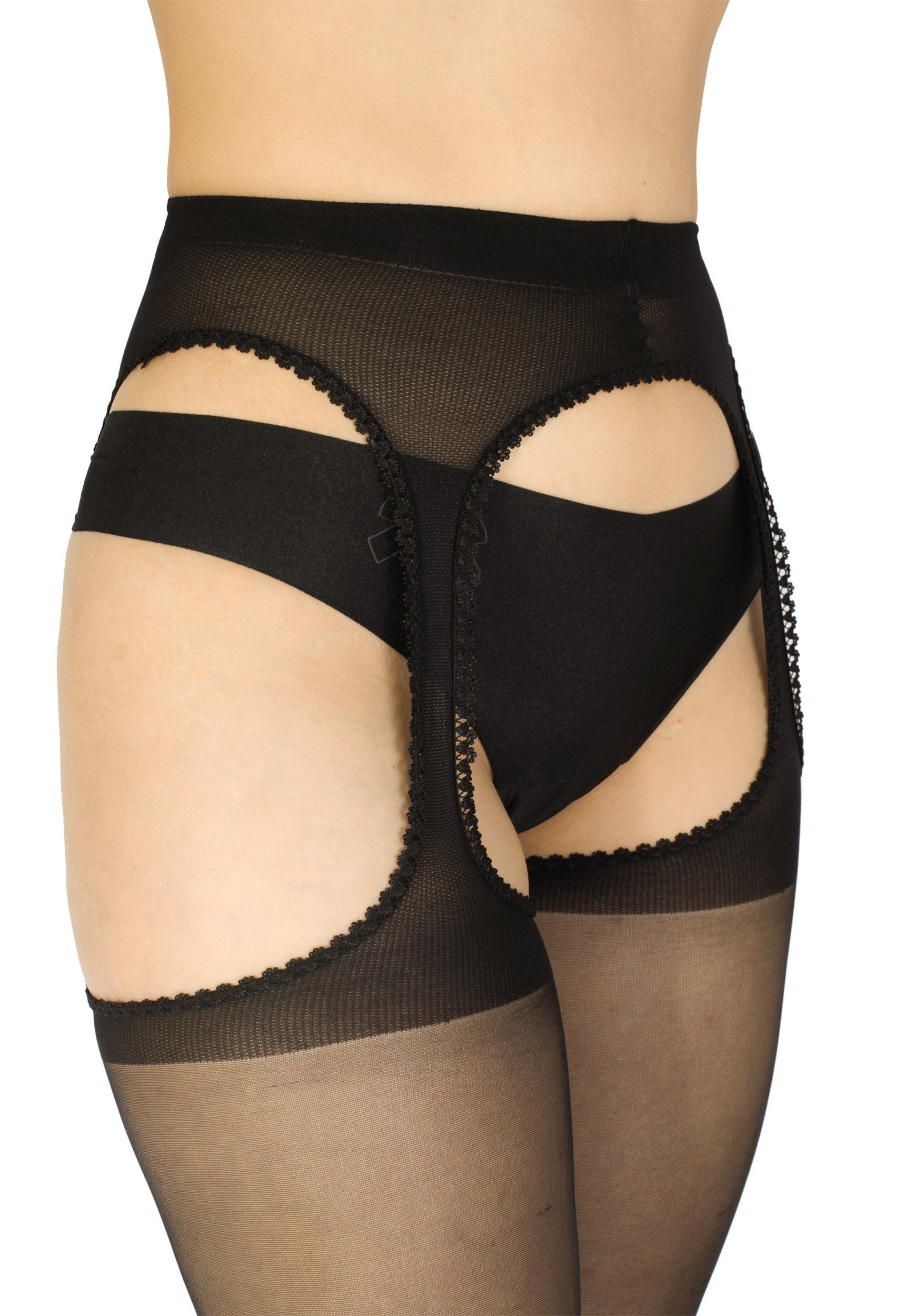 GIULIA Ouvert Strumpfhose 20 Den Strumpfhose mit offenem Schritt Intimbereich Offen 20 DEN (1 St)