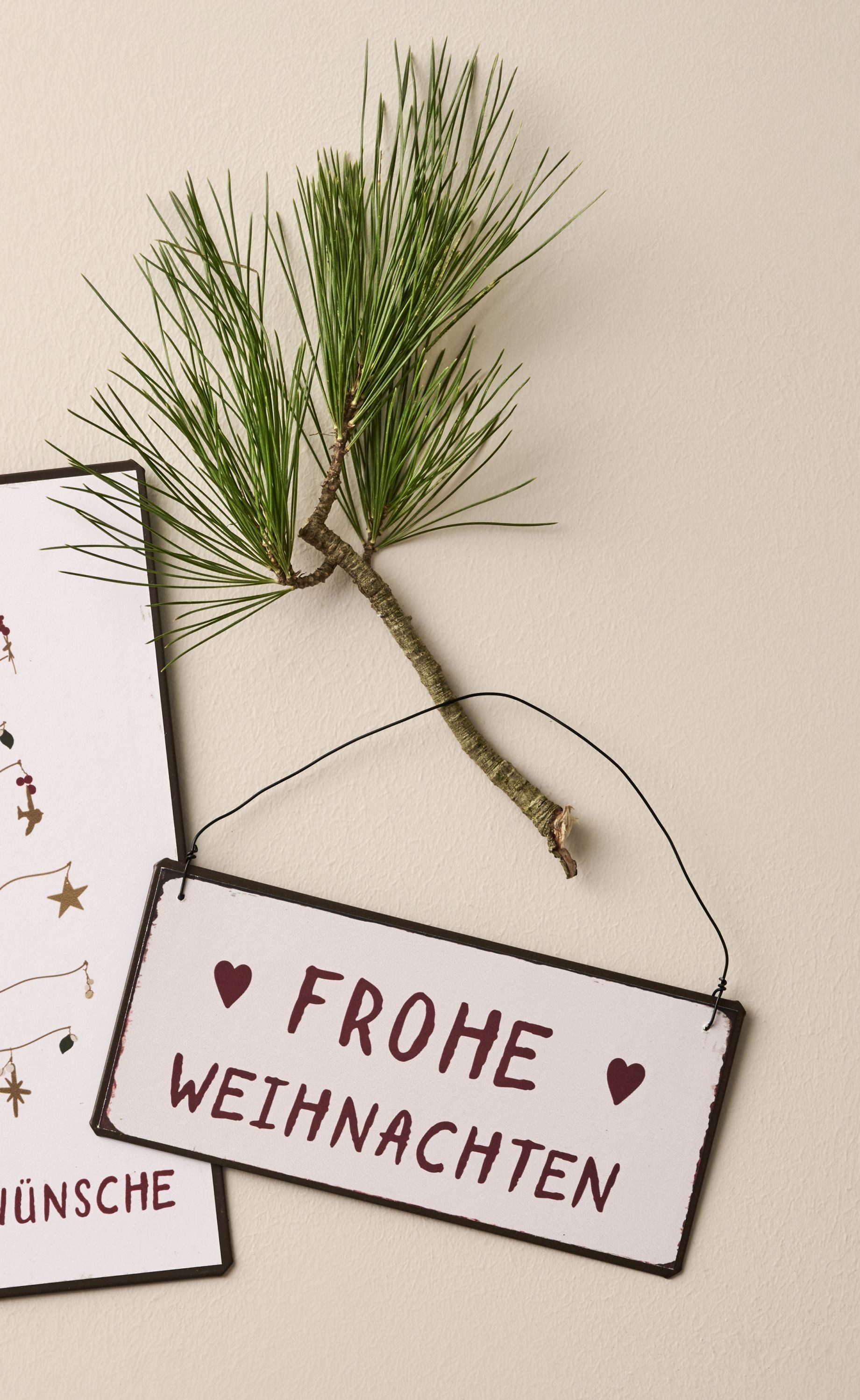 Ib Laursen Christbaumschmuck Ib Laursen - Wandschild Metallschild Schild "Frohe Weihnachten"