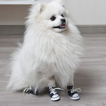 Lubgitsr Hundekostüm Hundeschuhe aus Jeans-Segeltuch zum Schnüren, Sneakers, Spaziergänge