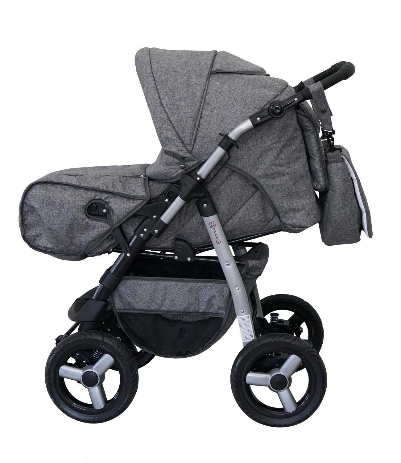 Clamaro combination stroller, Milo combination stroller, baby buggy, 3-in-1 set with infant car seat 0-13kg for Isofix