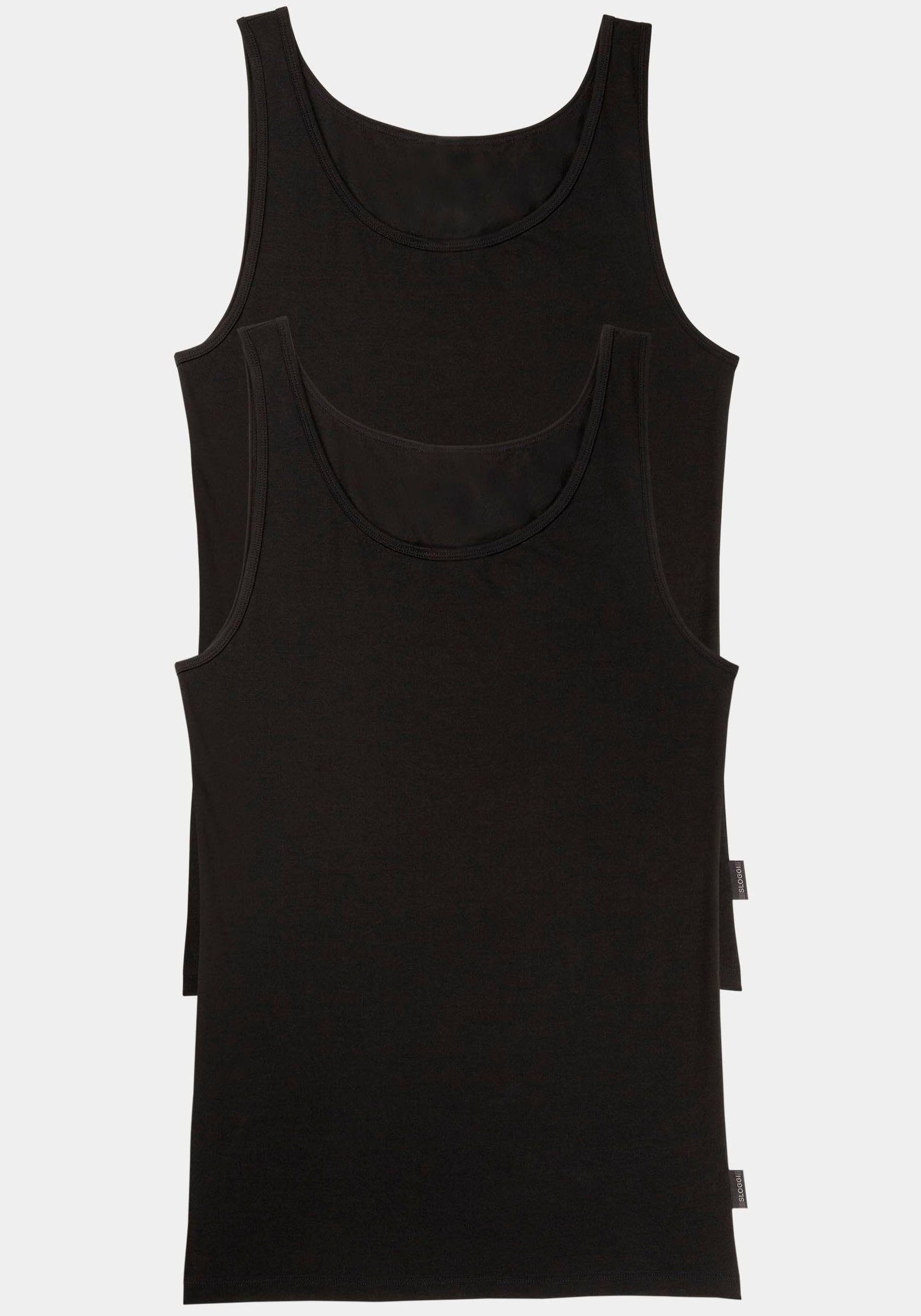 Sloggi BLACK SH Vest (Packung, Tank-Top 24/7 Unterhemd 02 2-St) Achselhemd,