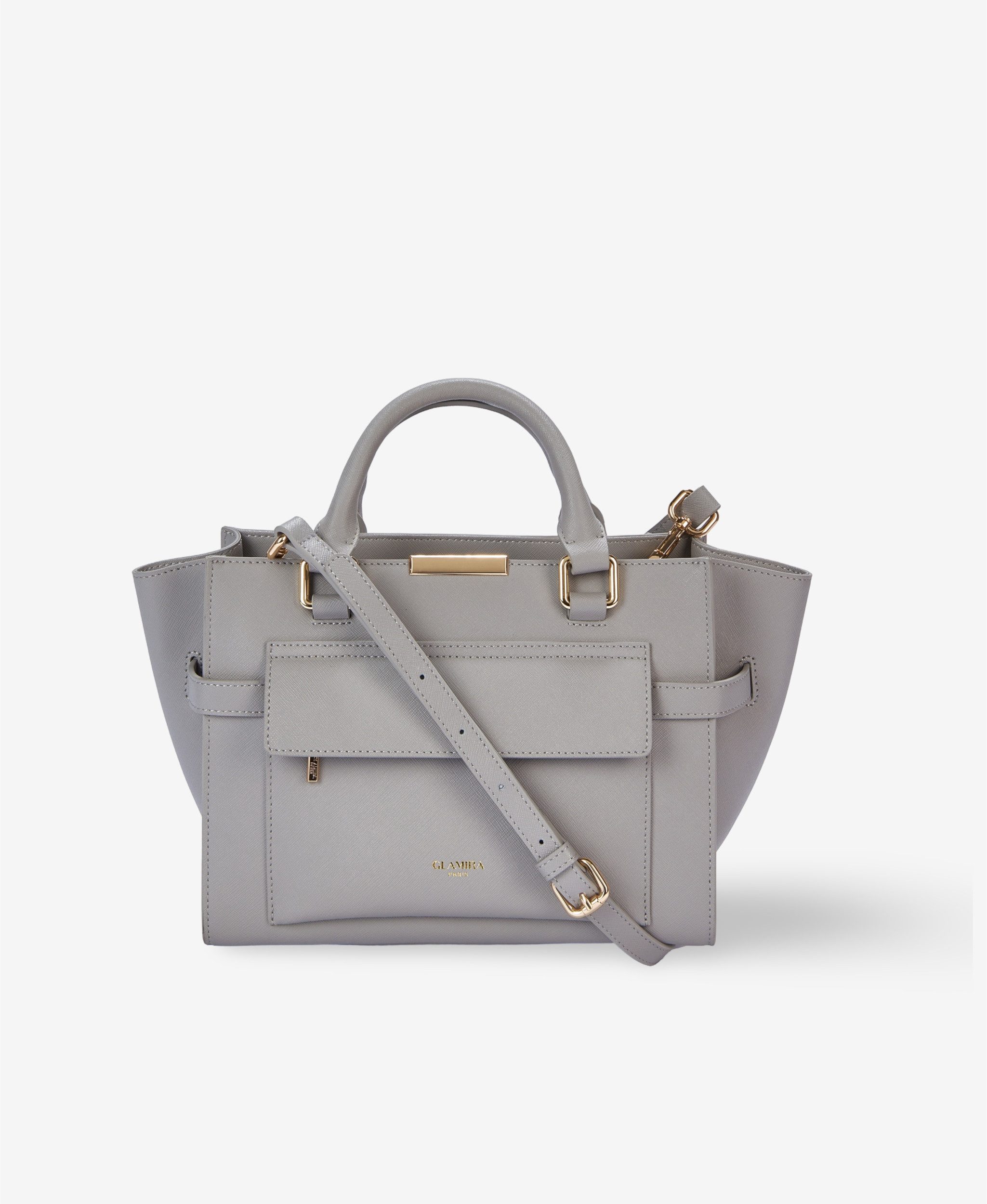 GLAMIRA Handtasche UrbanSphere Graue Henkeltasche (1-tlg), echt Leder, mit geräumigem Hauptfach