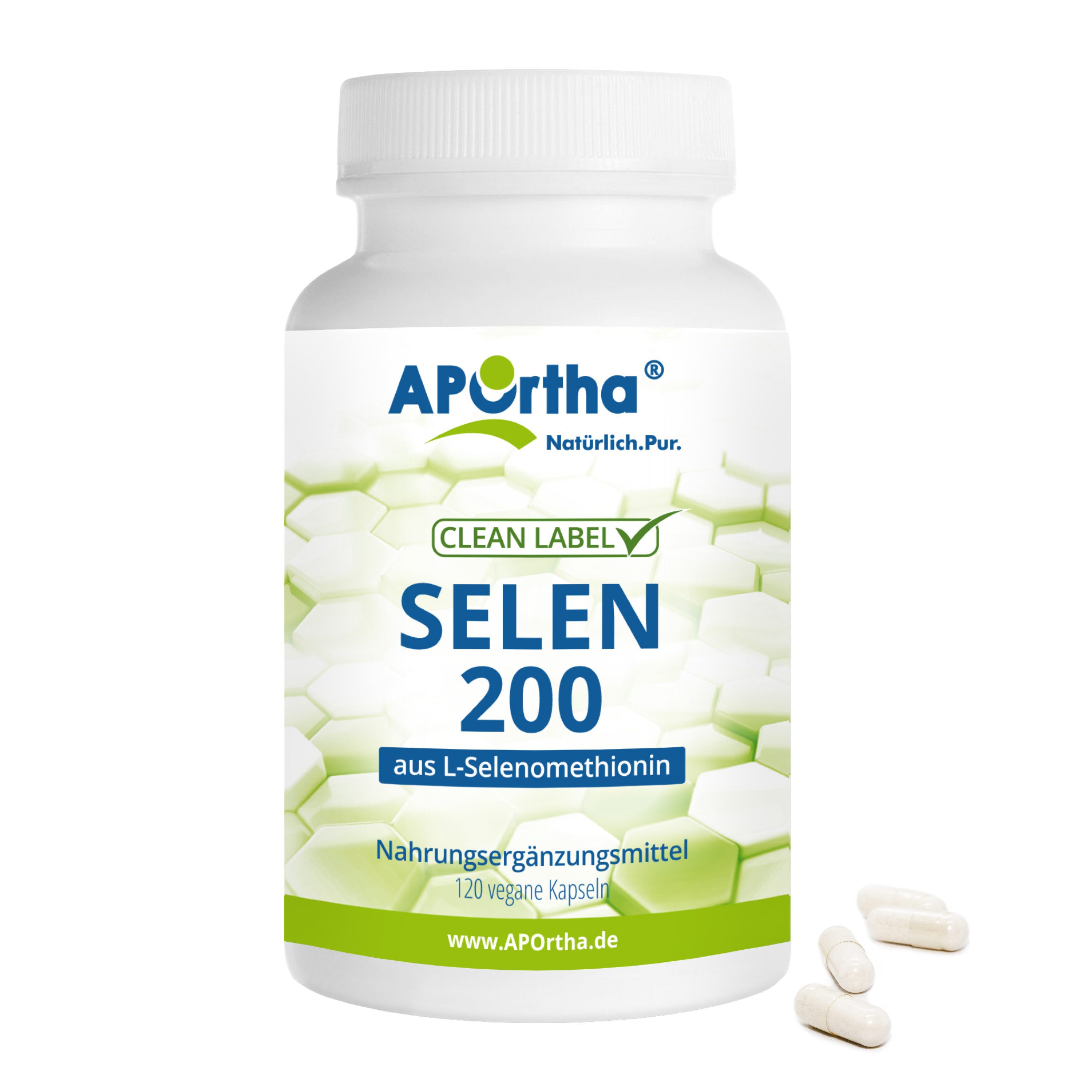 APOrtha® Selen 200 µg aus L-Selenomethionin - 120 vegane Kapseln Kapseln