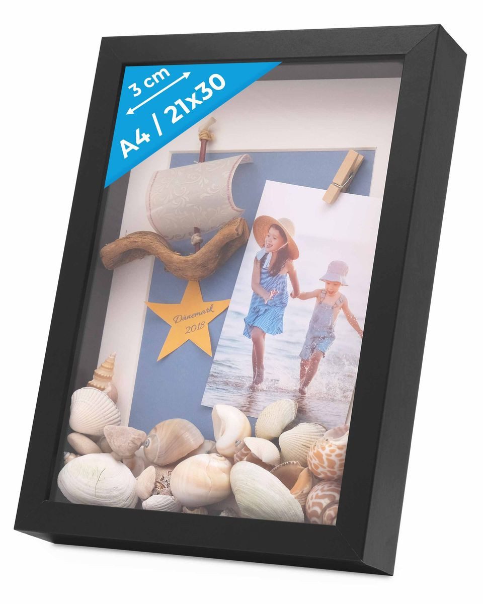 PHOTOLINI Рамки 3D-Rahmen mit Passepartout / für Objekte bis 3 cm Tiefe