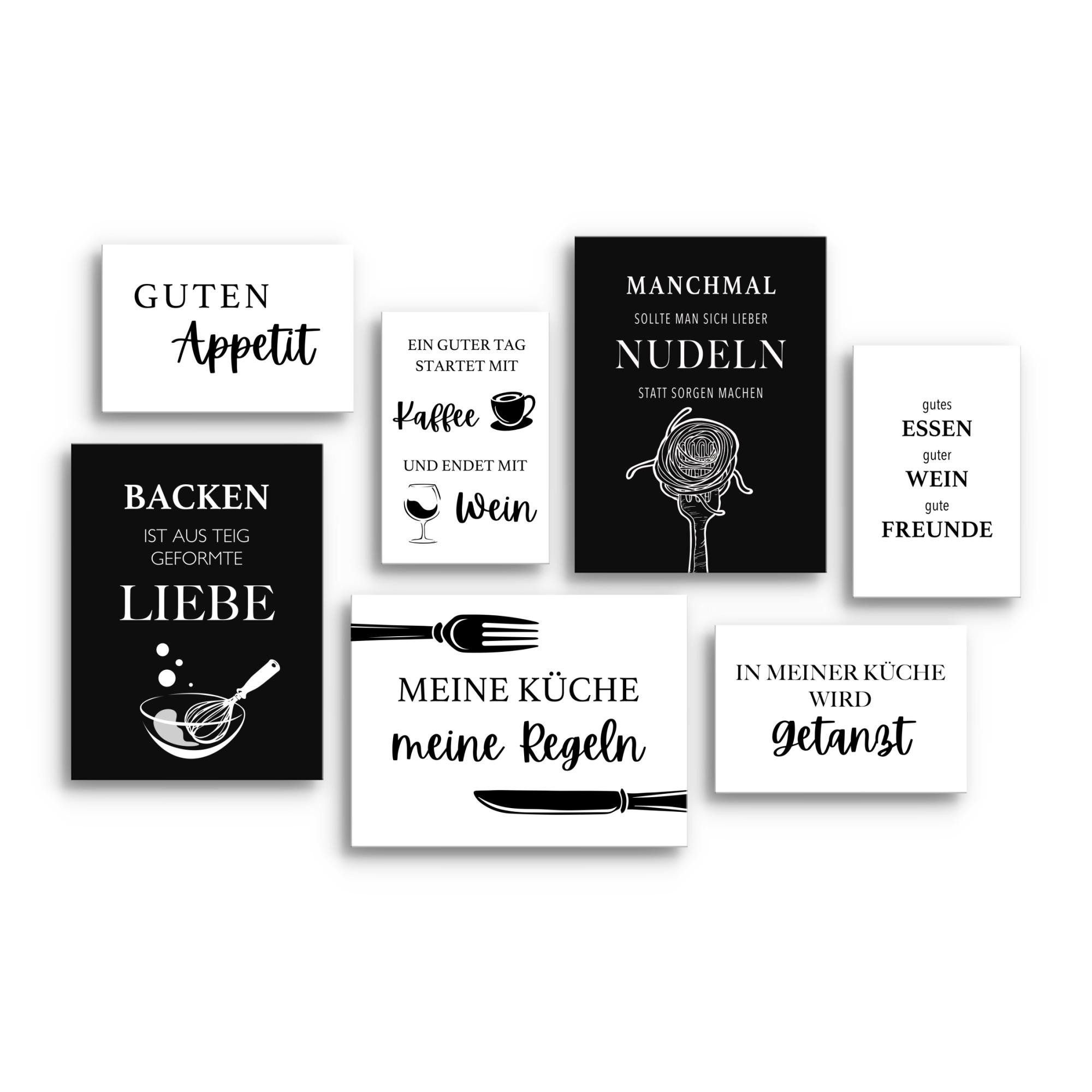 Novart Wandbild Küche Schwarz Weiss Esszimmer Küchenbilder Set günstig online kaufen