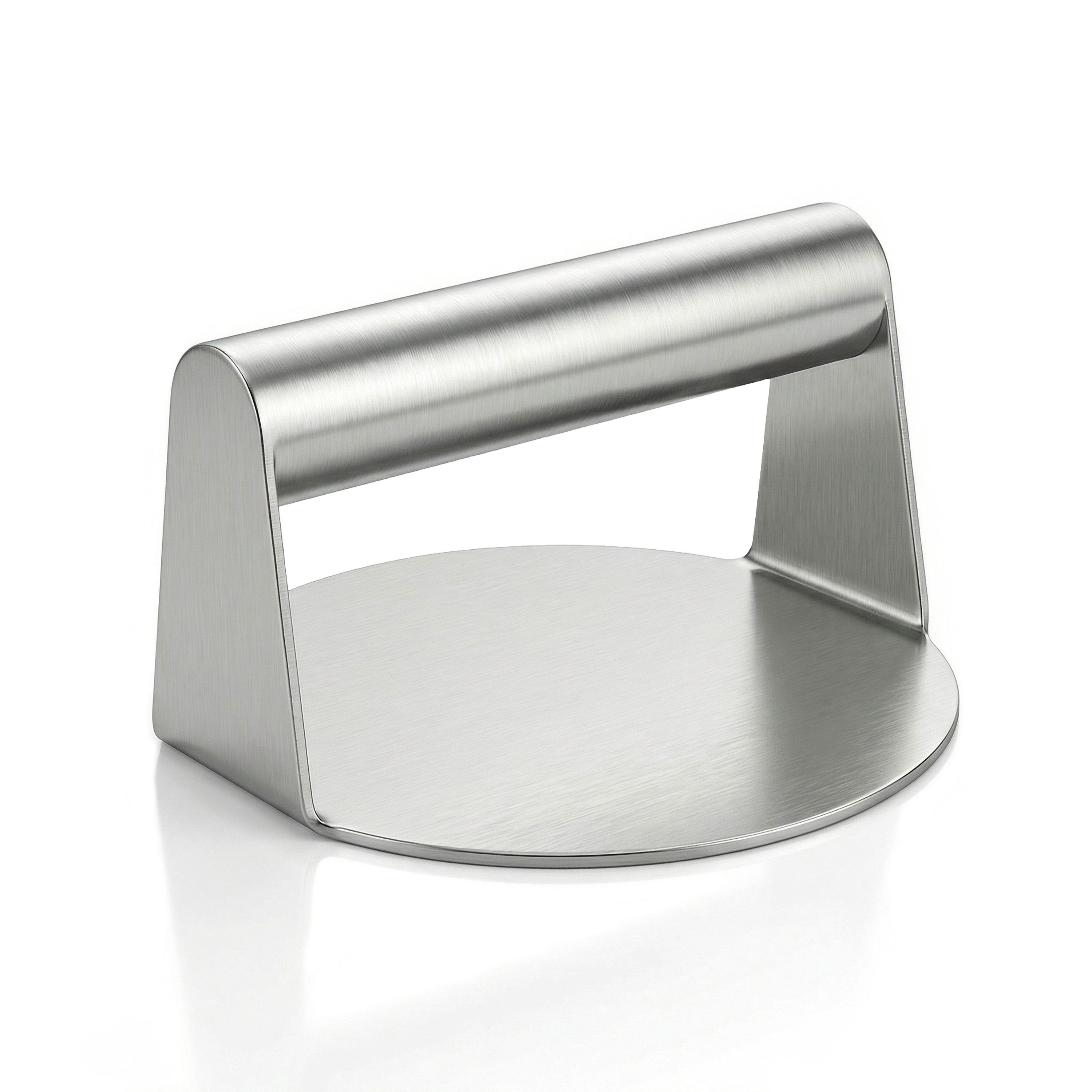 Arendo Burgerpresse aus Edelstahl, für Smash Burger, Smasher 14 cm Durchmesser (5,5 Zoll) (1 St), Edelstahl, leicht zu reinigen, hitzebeständig, geschmacksneutral lebensmittelecht